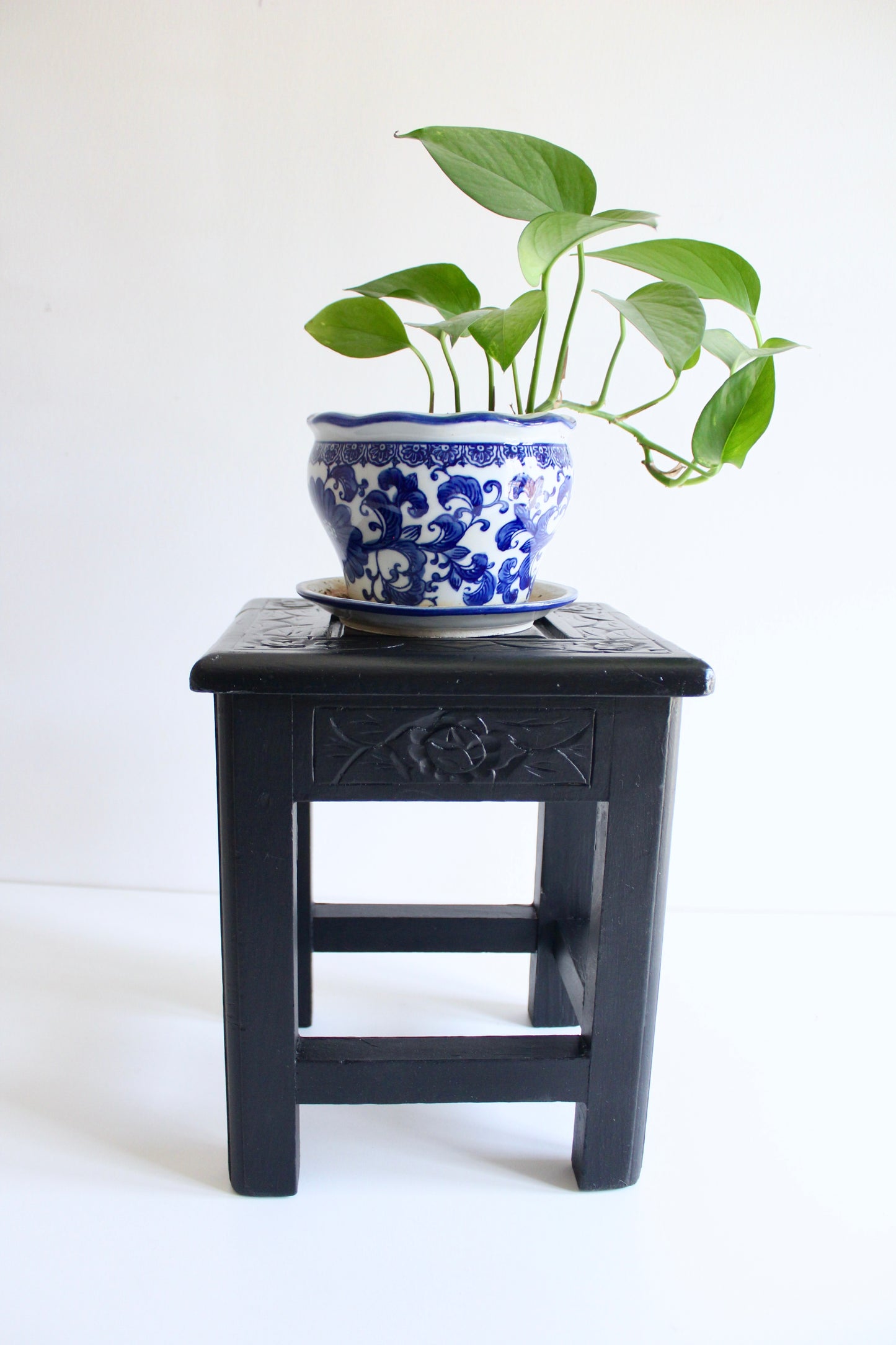 Vintage Chinese Handcarved Plant Stand/Side Table