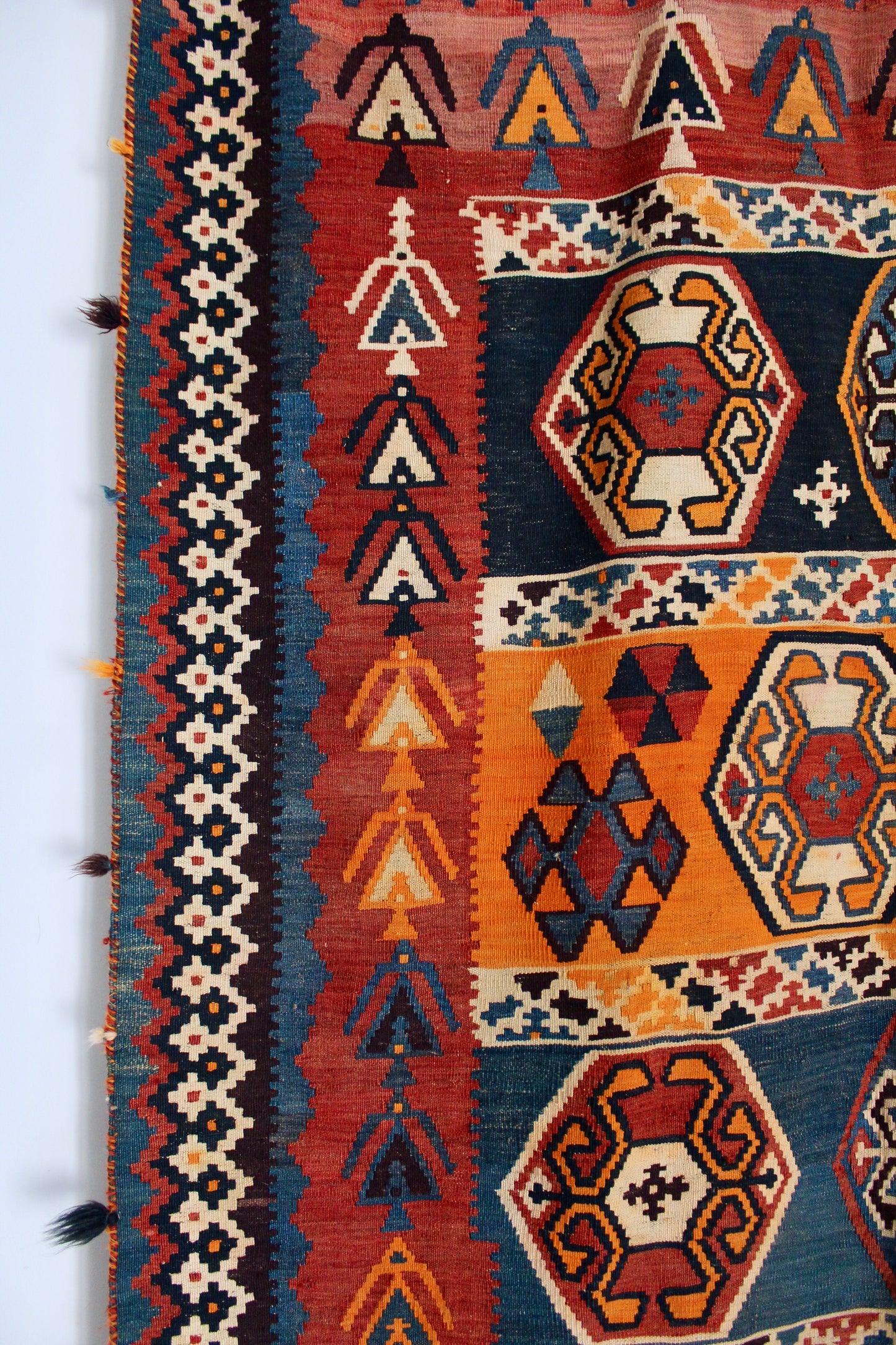Antique Qashqai Tribal Kilim - 158 × 330 cm