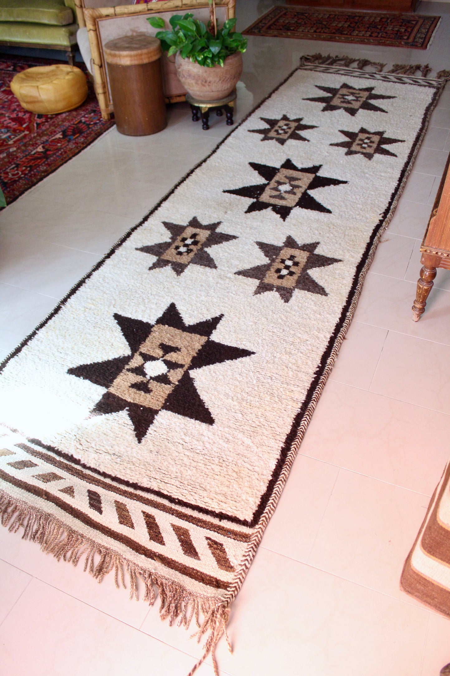 *RARE* Vintage Undyed Arabian Sadu Runner - 94 × 400 cm