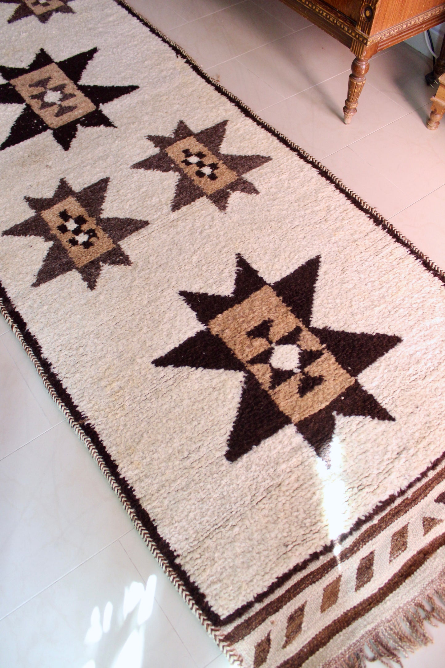 *RARE* Vintage Undyed Arabian Sadu Runner - 94 × 400 cm