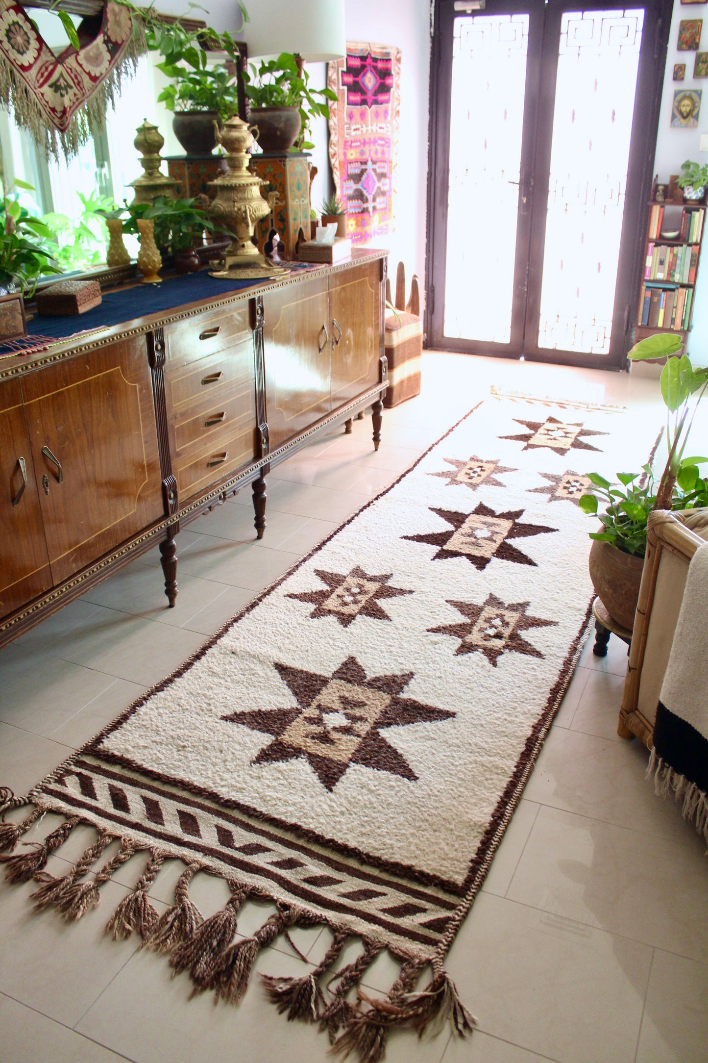 *RARE* Vintage Undyed Arabian Sadu Runner - 94 × 400 cm