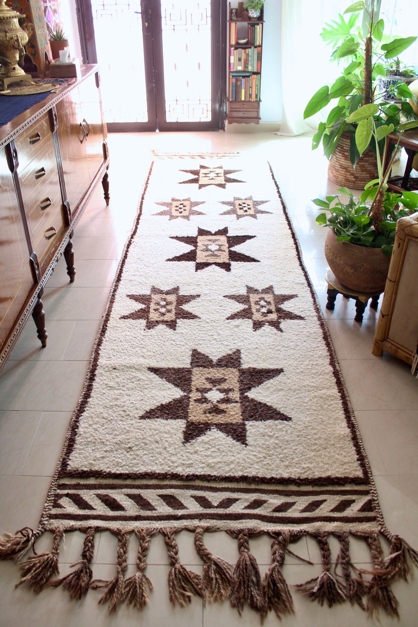 *RARE* Vintage Undyed Arabian Sadu Runner - 94 × 400 cm