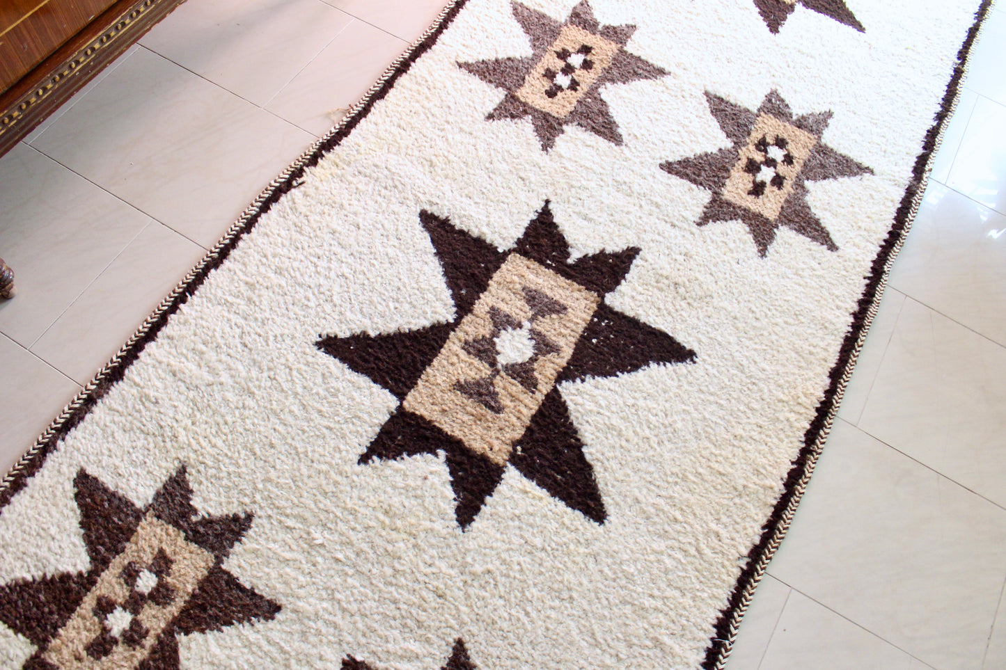 *RARE* Vintage Undyed Arabian Sadu Runner - 94 × 400 cm