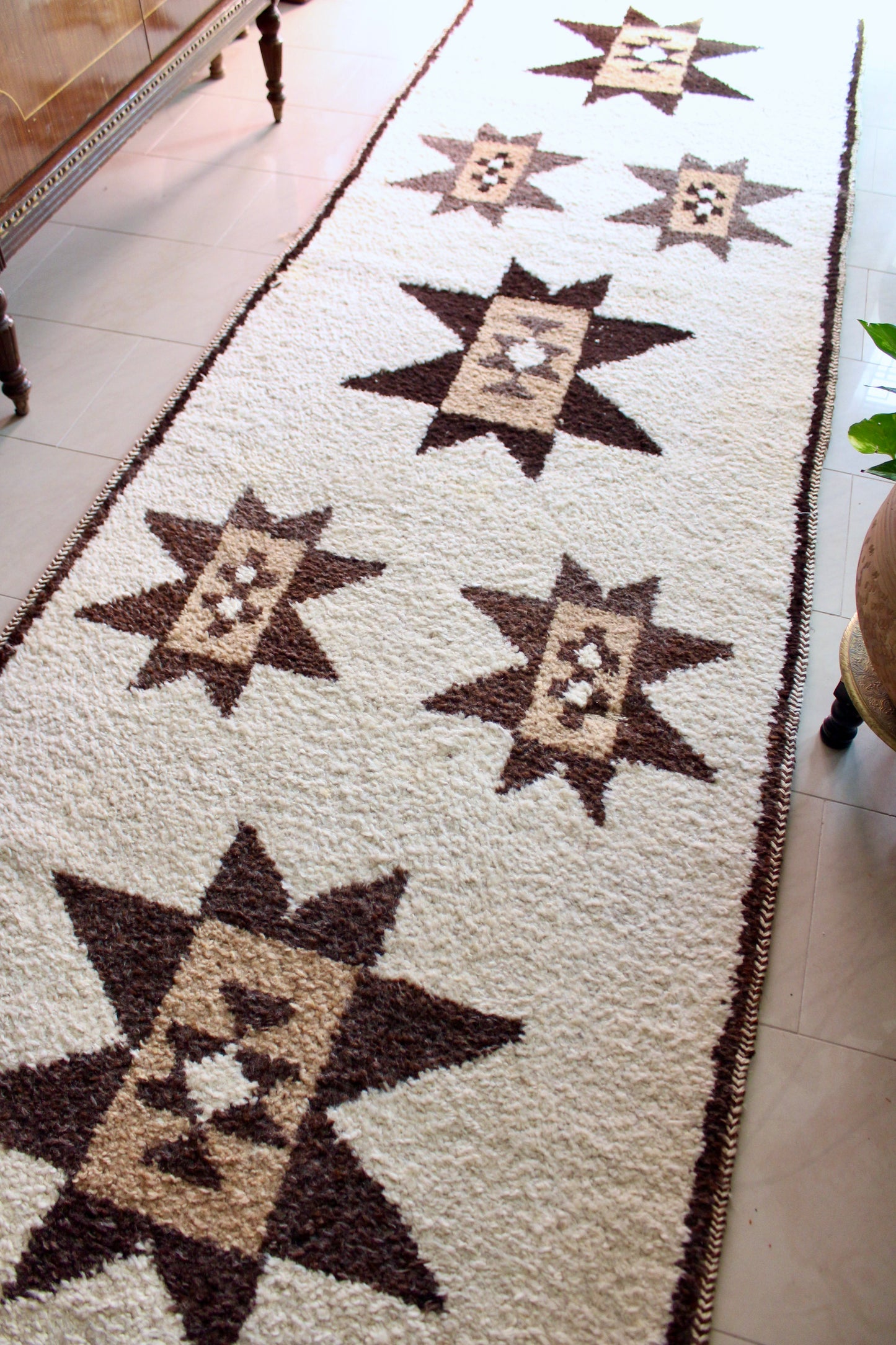 *RARE* Vintage Undyed Arabian Sadu Runner - 94 × 400 cm