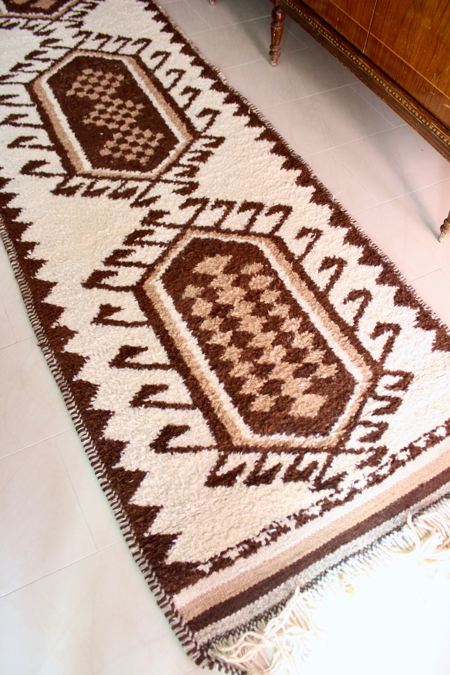 *RARE* Vintage Undyed Arabian Sadu Wool Runner - 102 × 385 cm