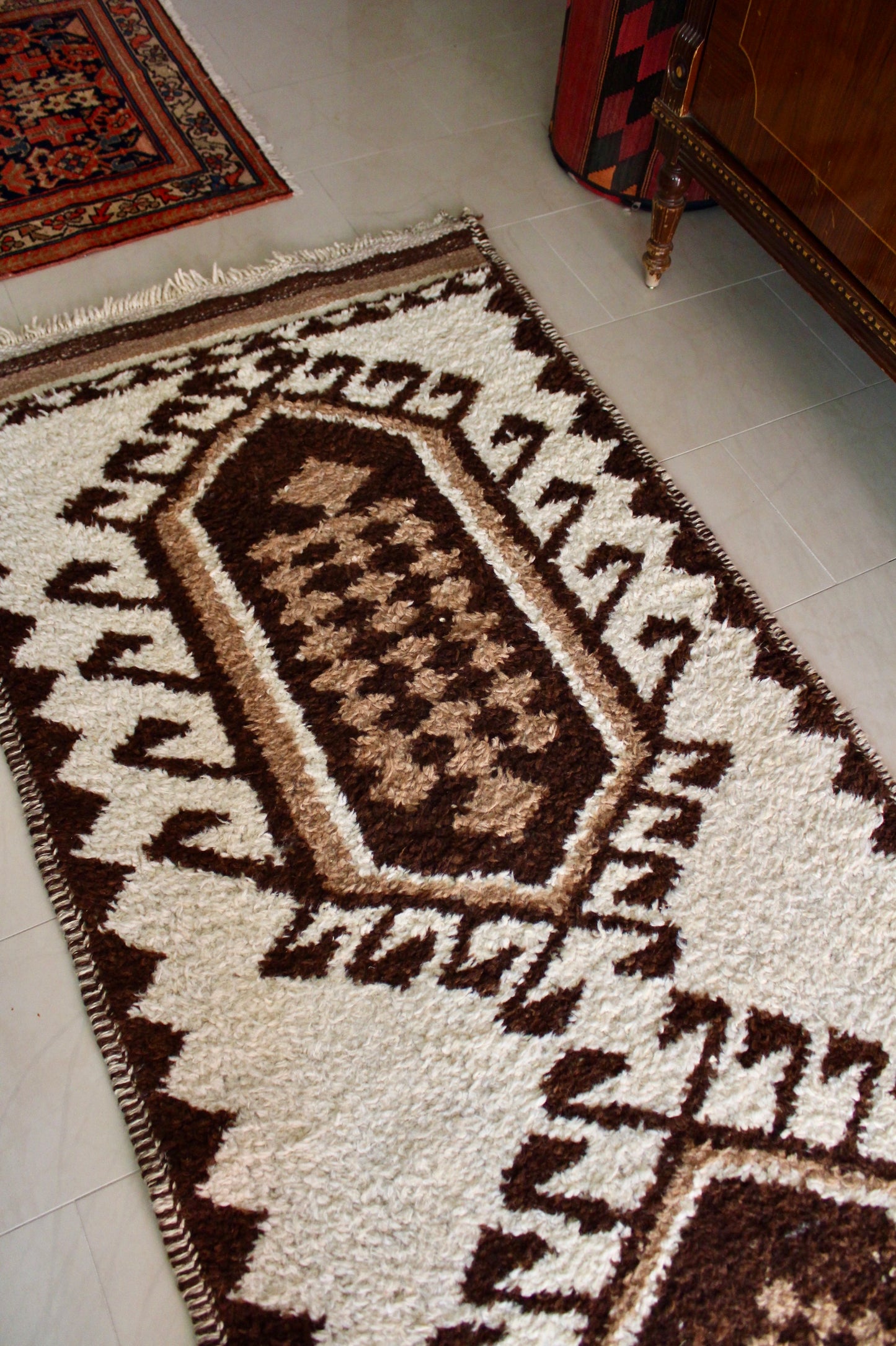 *RARE* Vintage Undyed Arabian Sadu Wool Runner - 102 × 385 cm