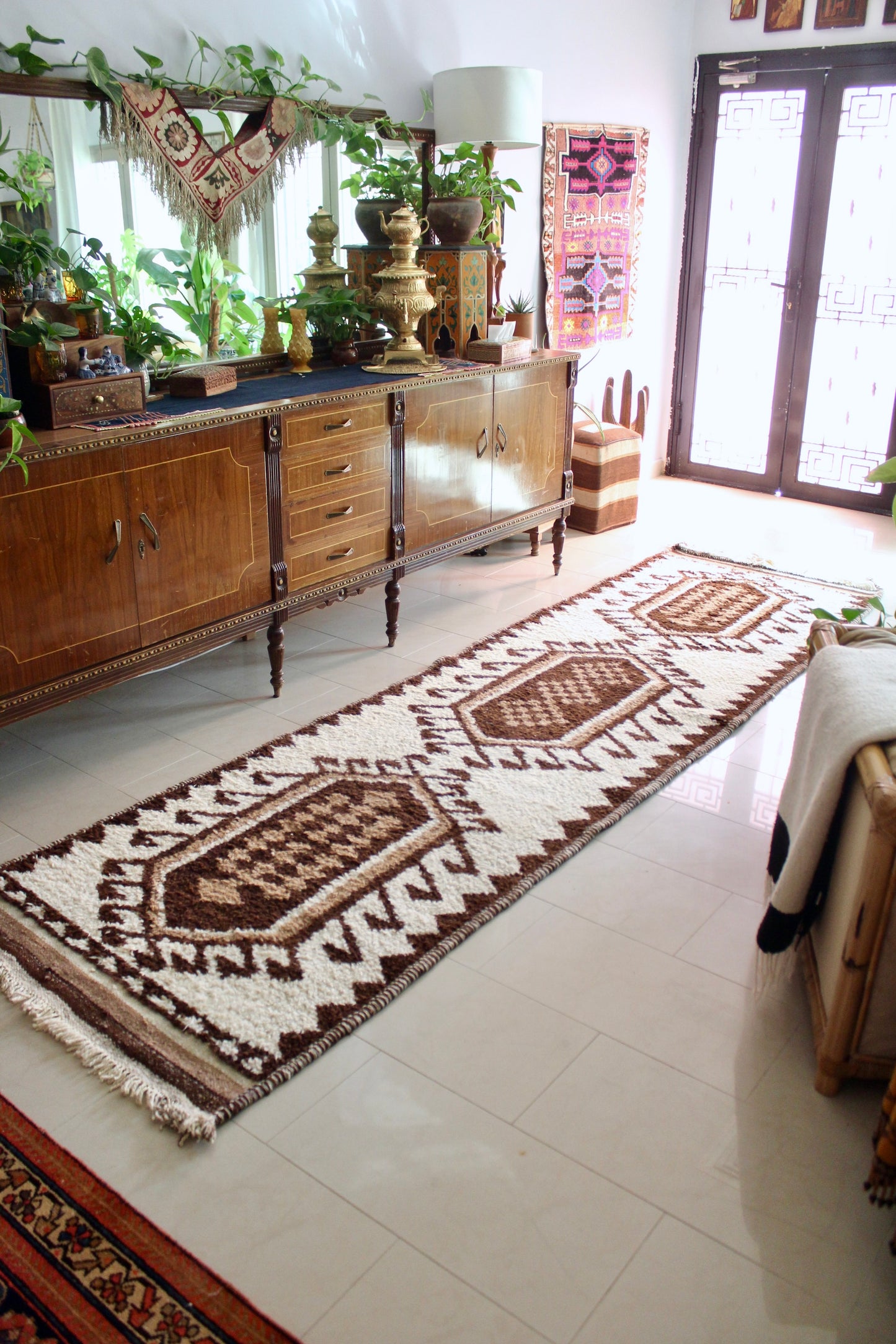 *RARE* Vintage Undyed Arabian Sadu Wool Runner - 102 × 385 cm
