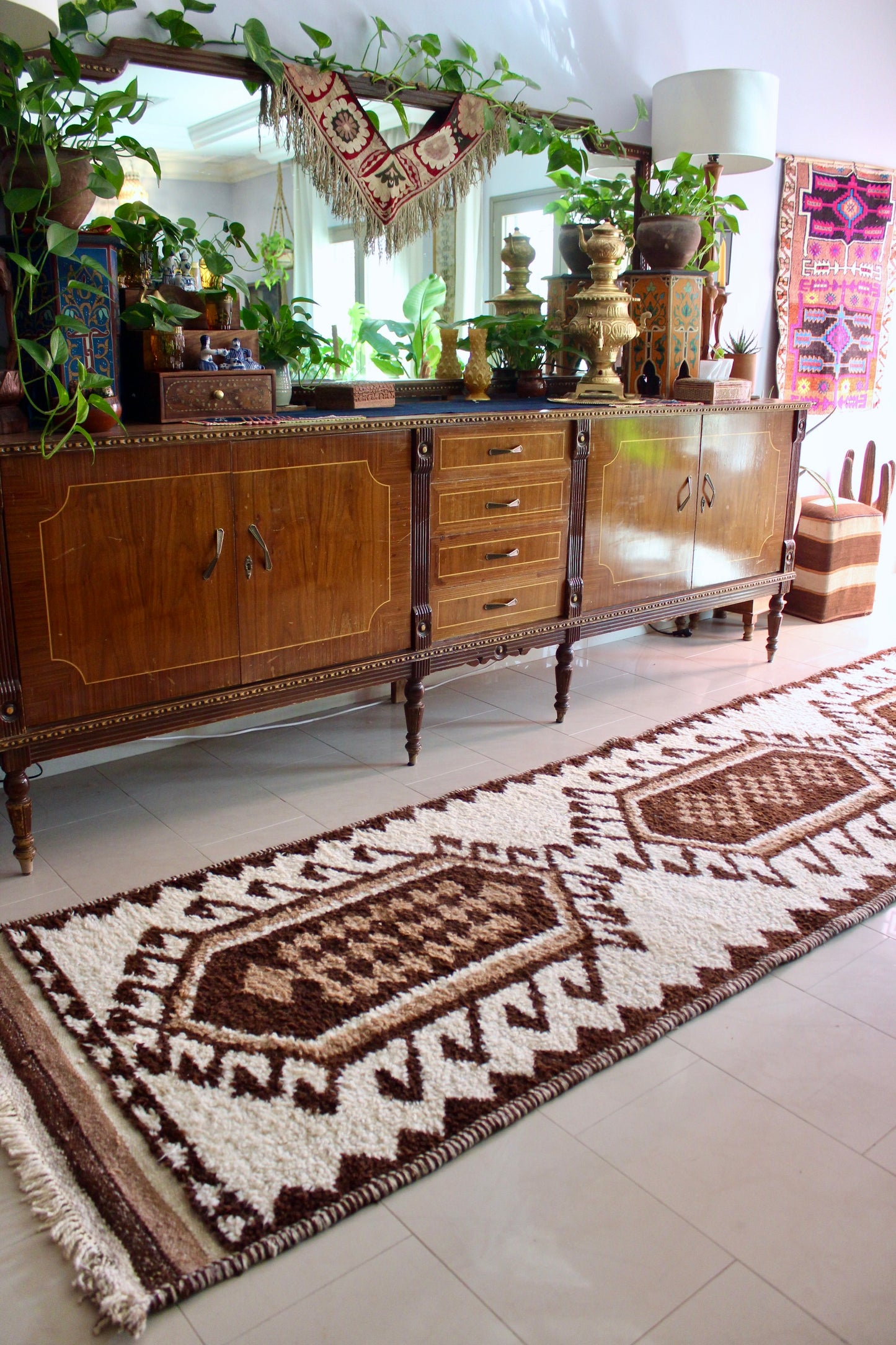 *RARE* Vintage Undyed Arabian Sadu Wool Runner - 102 × 385 cm
