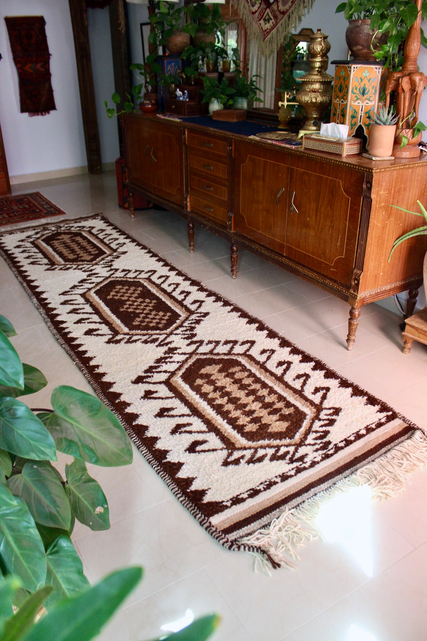 *RARE* Vintage Undyed Arabian Sadu Wool Runner - 102 × 385 cm