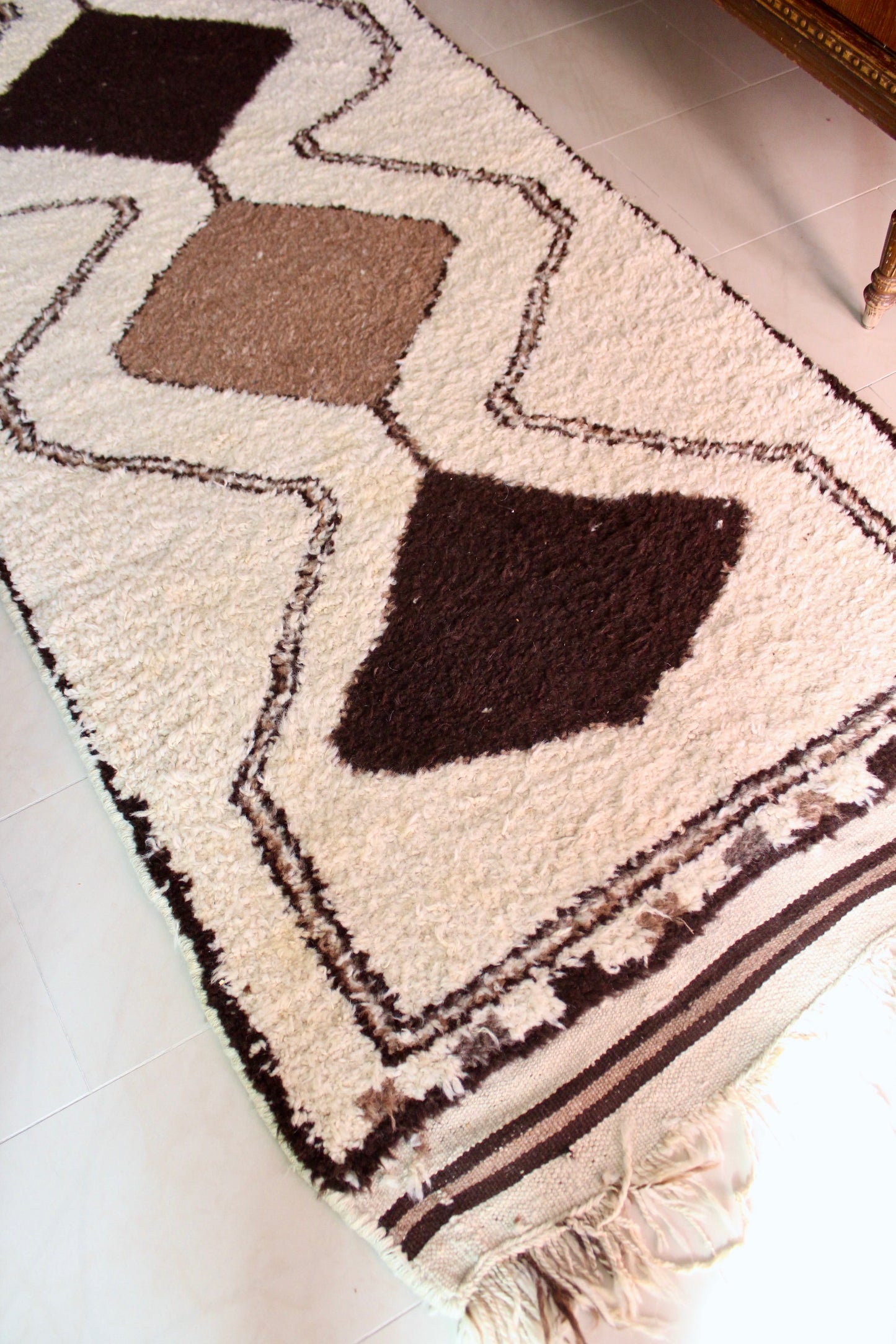 *RARE* Vintage Undyed Arabian Sadu Wool Runner - 105 × 380 cm