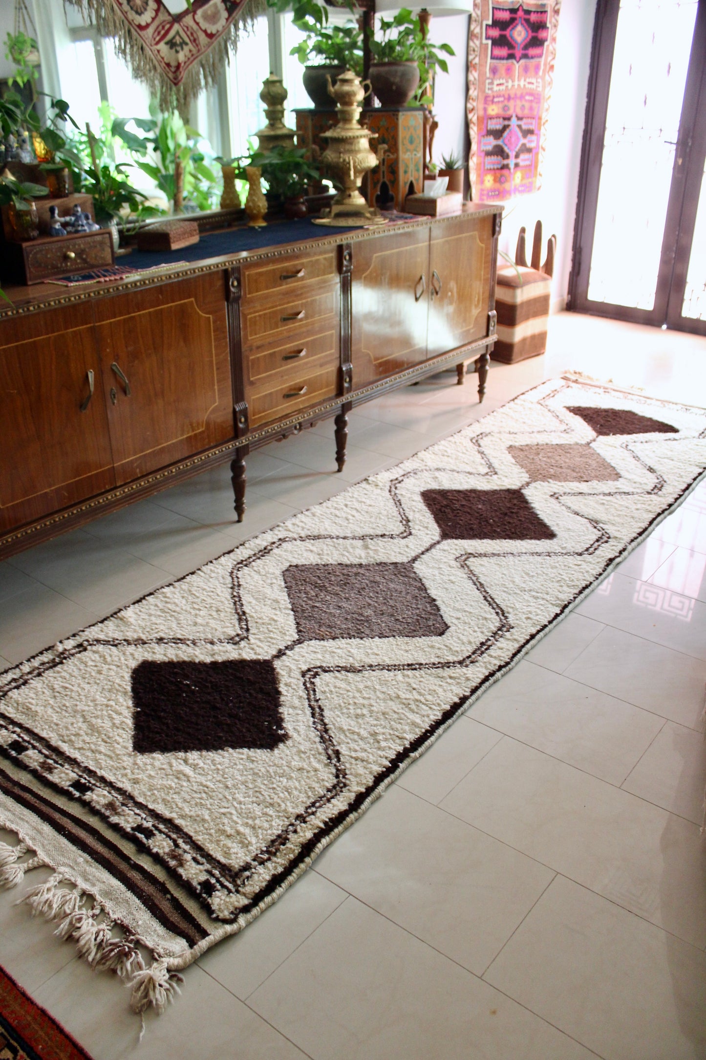*RARE* Vintage Undyed Arabian Sadu Wool Runner - 105 × 380 cm