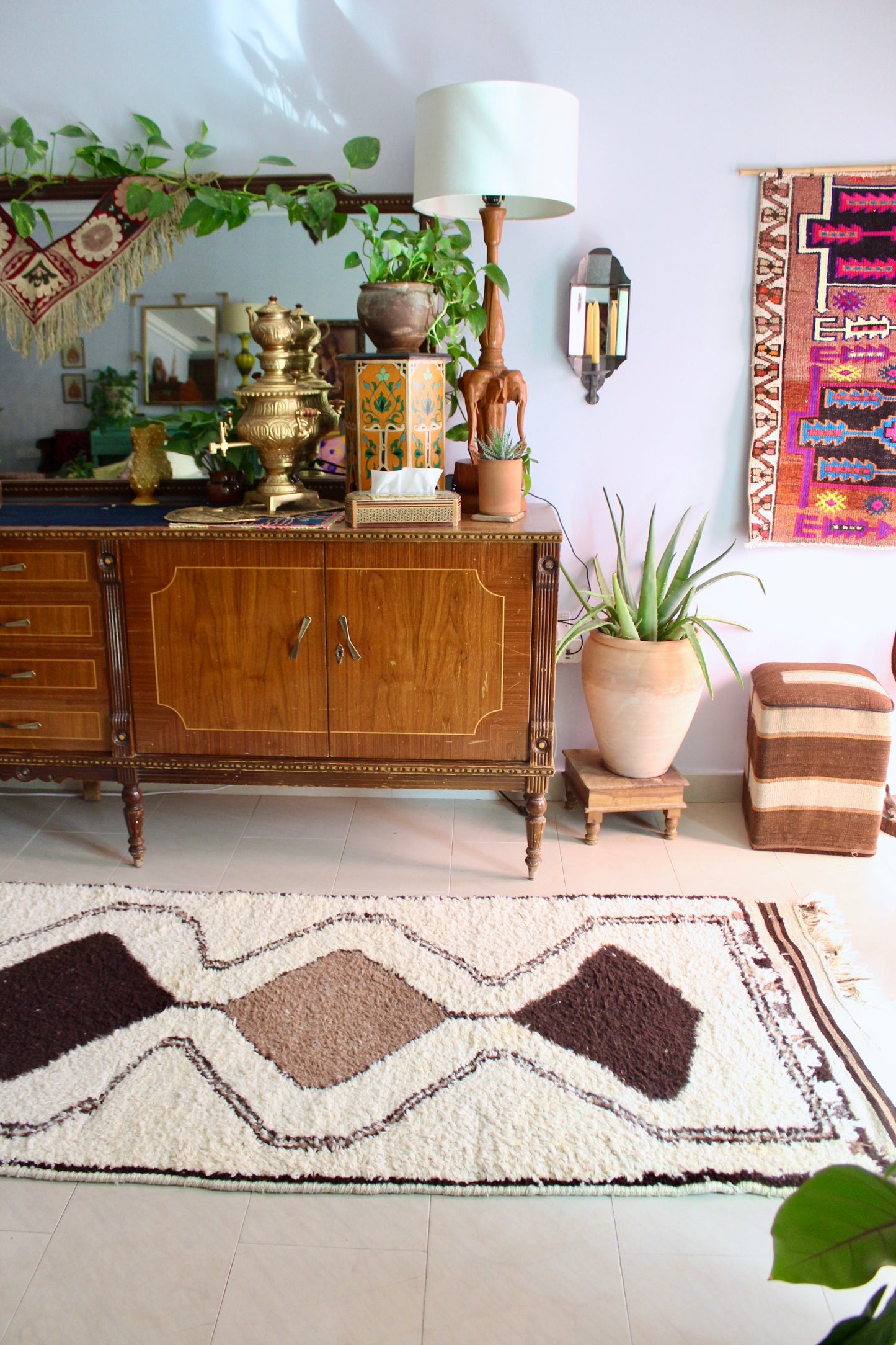 *RARE* Vintage Undyed Arabian Sadu Wool Runner - 105 × 380 cm