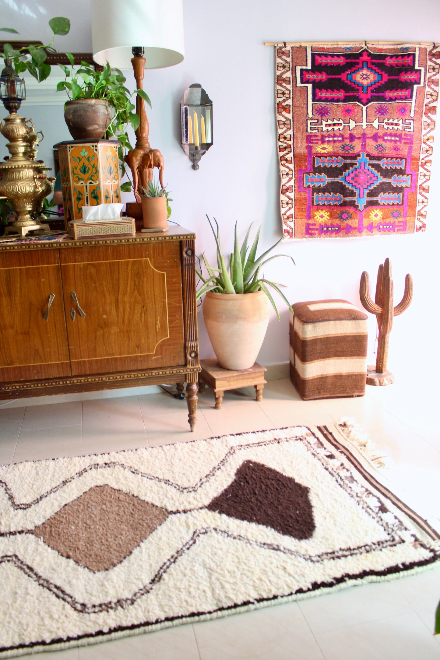 *RARE* Vintage Undyed Arabian Sadu Wool Runner - 105 × 380 cm