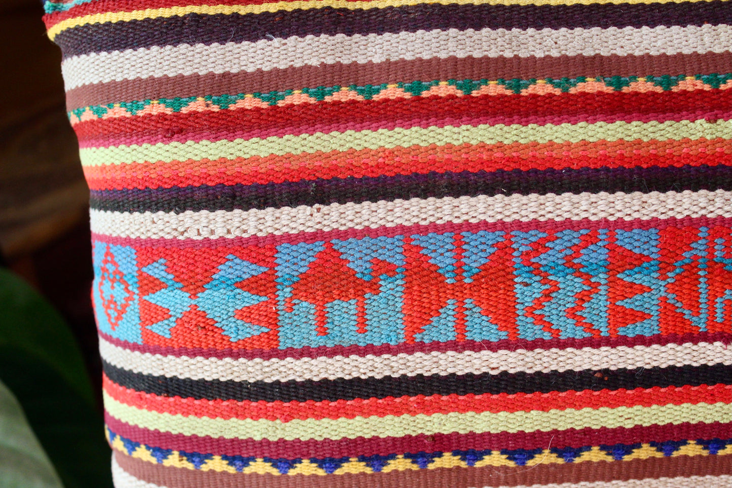 Vintage Arabian Sadu Kilim Pillow with Camel Motif