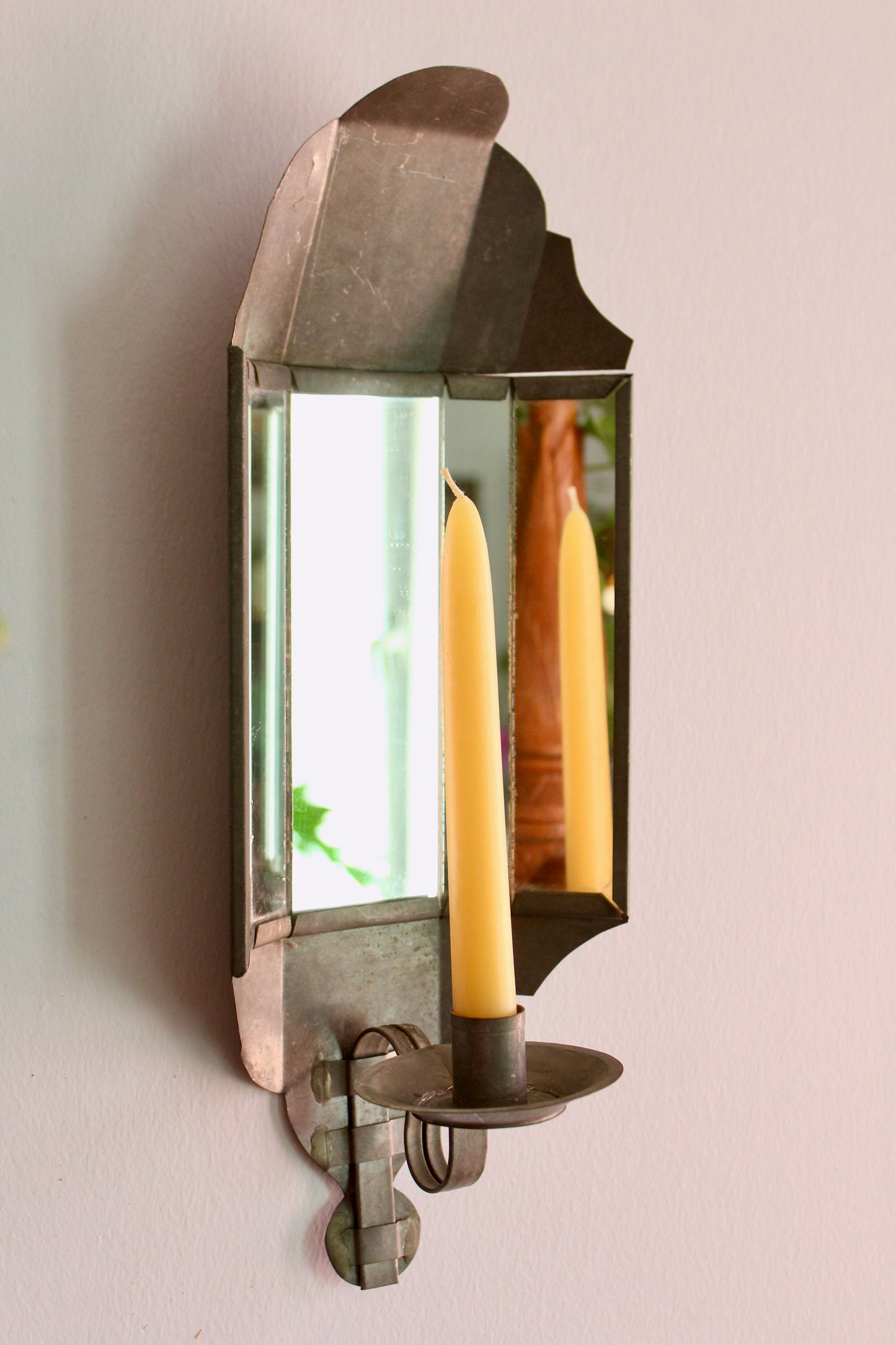 Vintage American Mirrored Candle Sconce