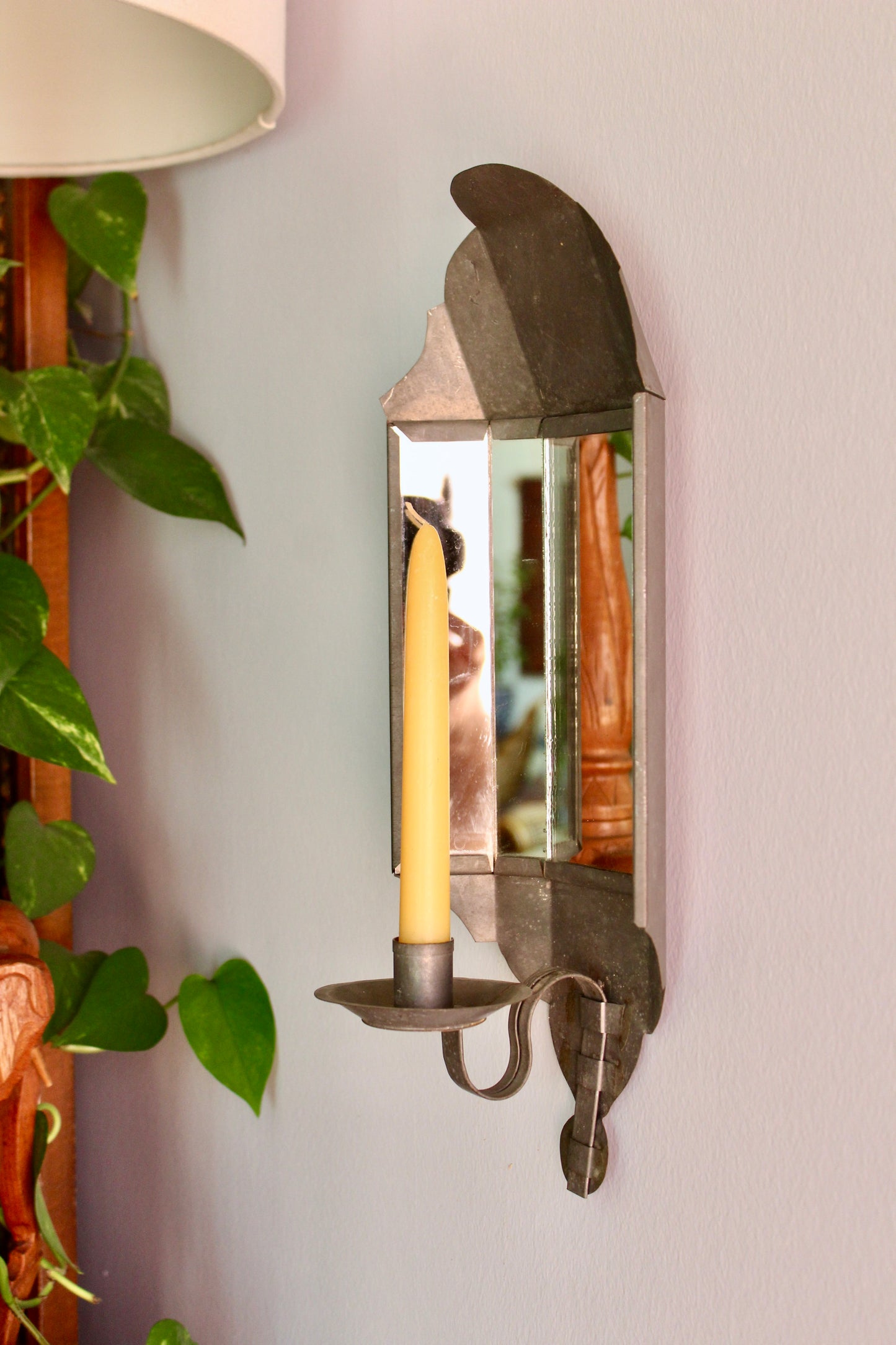 Vintage American Mirrored Candle Sconce