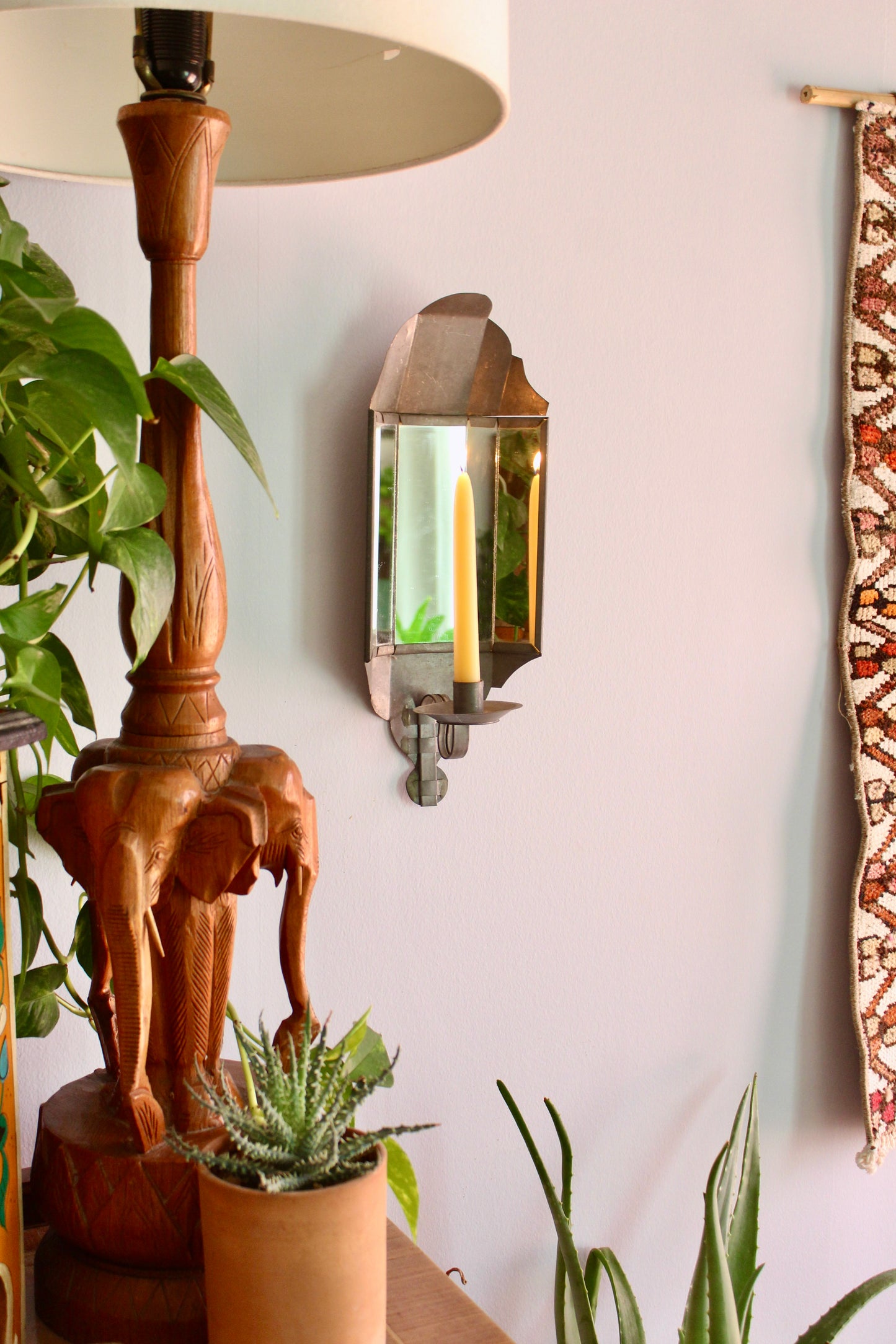 Vintage American Mirrored Candle Sconce