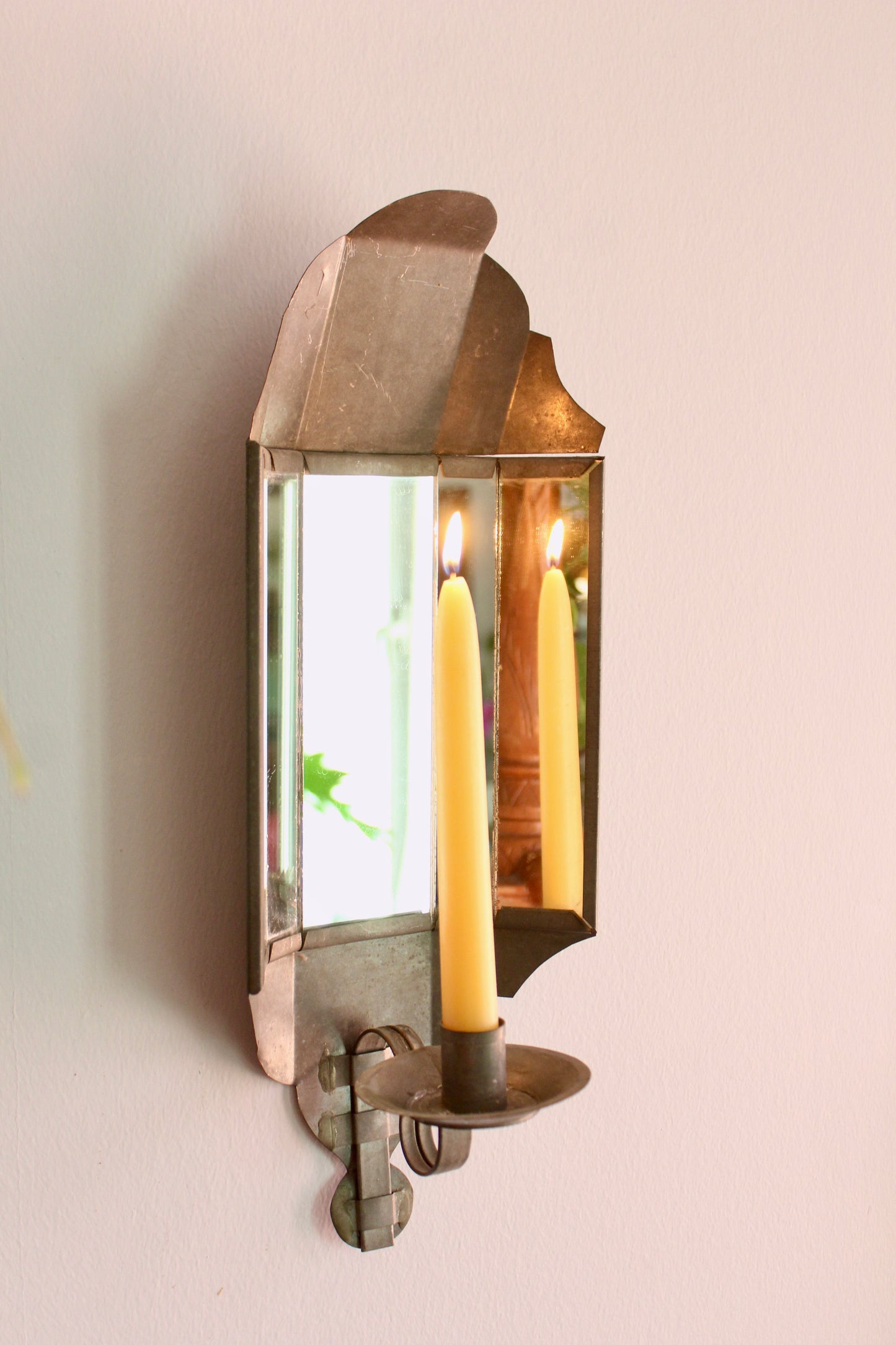 Vintage American Mirrored Candle Sconce