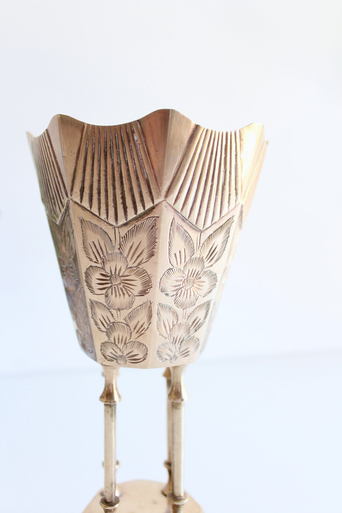 Vintage Engraved Brass Mubkhar
