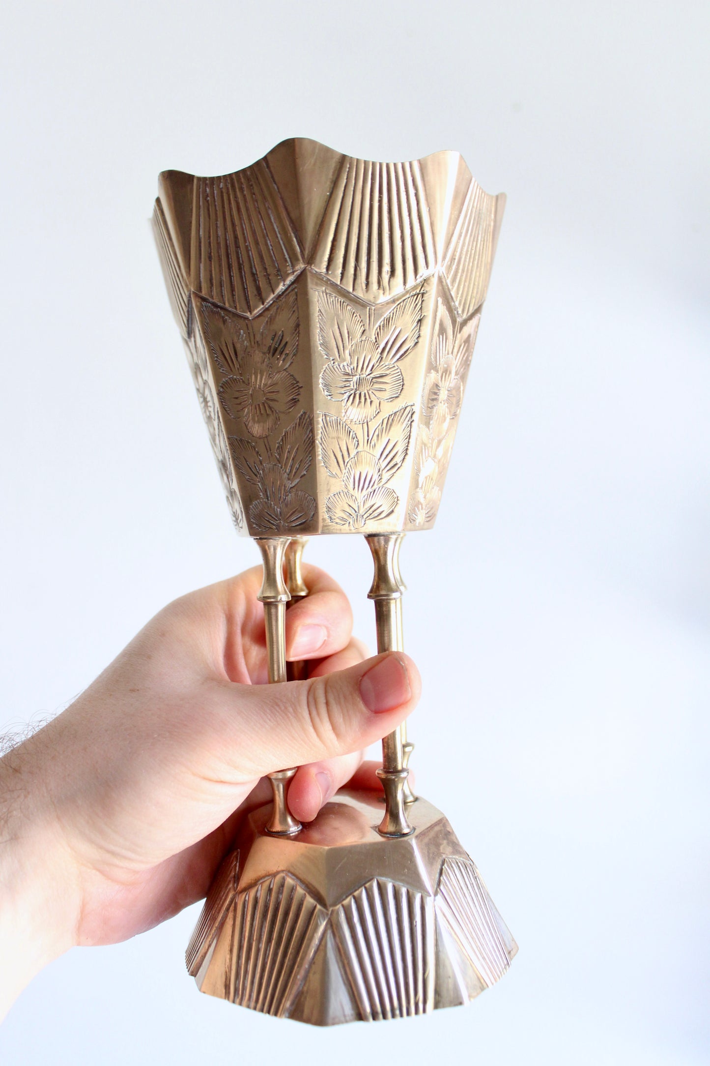 Vintage Engraved Brass Mubkhar