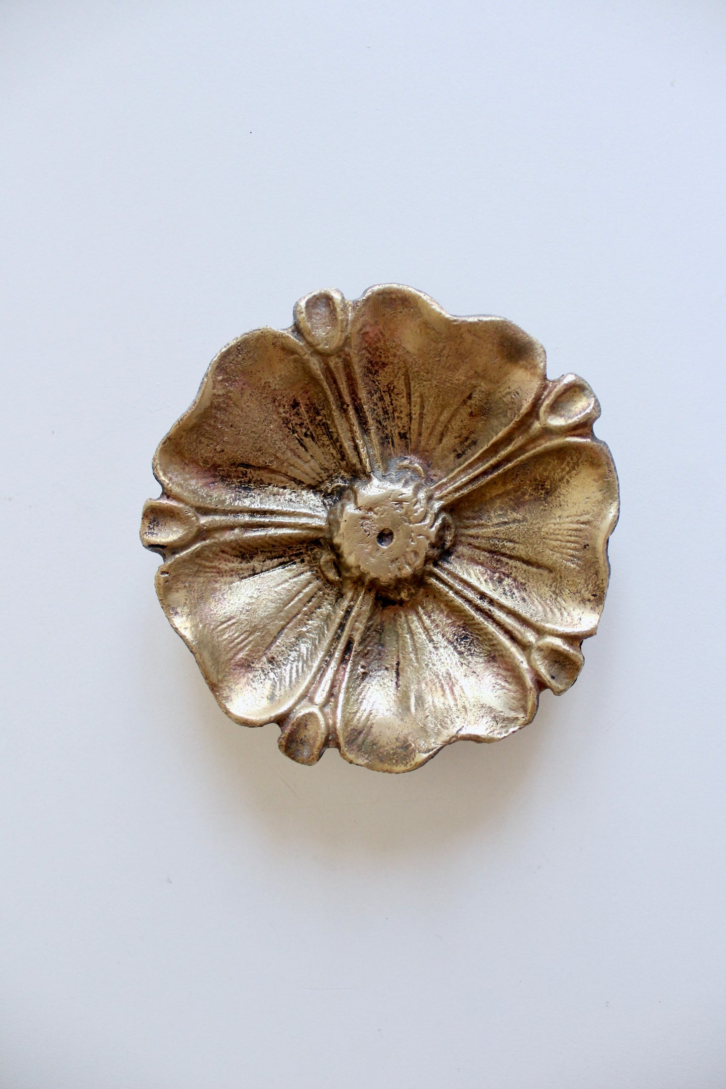 Vintage Brass Flower Ashtray