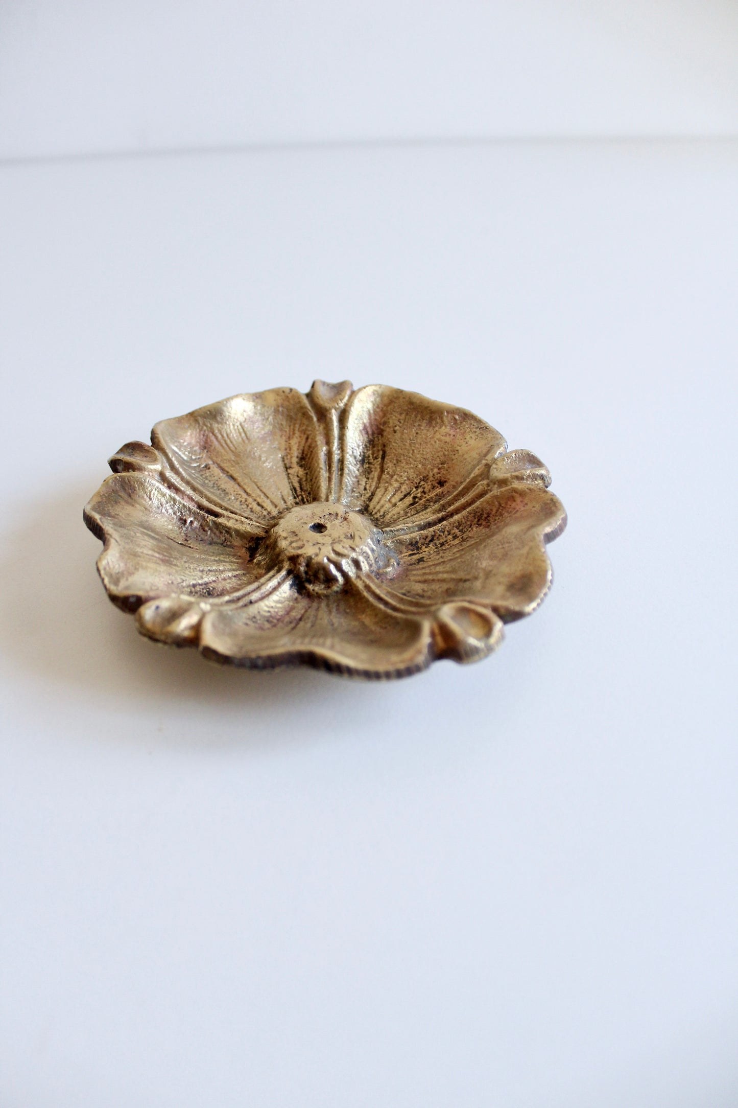 Vintage Brass Flower Ashtray