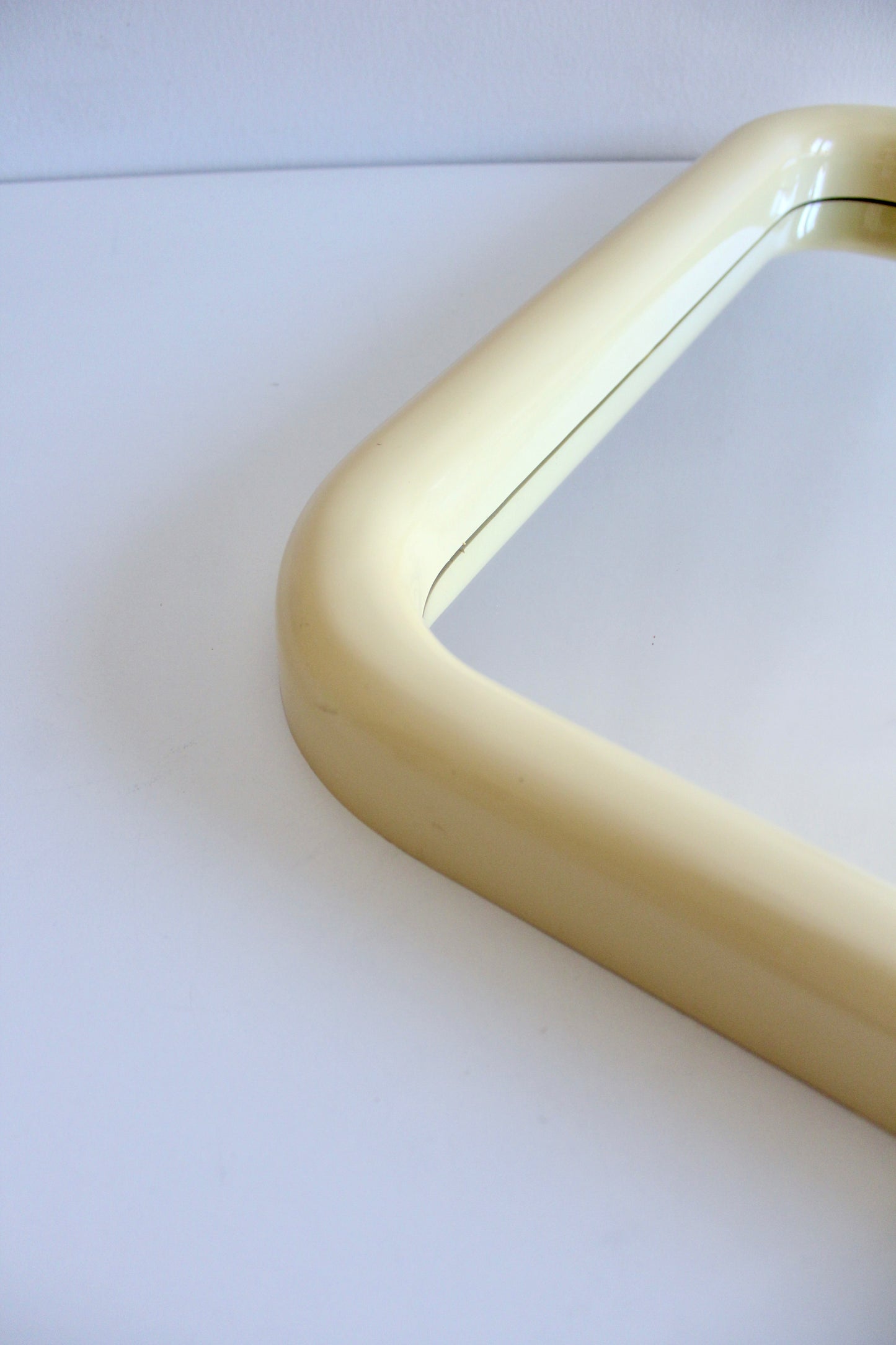 Vintage 1980s Cream Space-Age Mirror