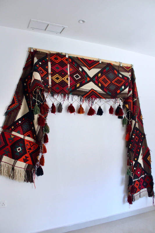 XL Vintage Syrian Sadu Tent Wall Hanging