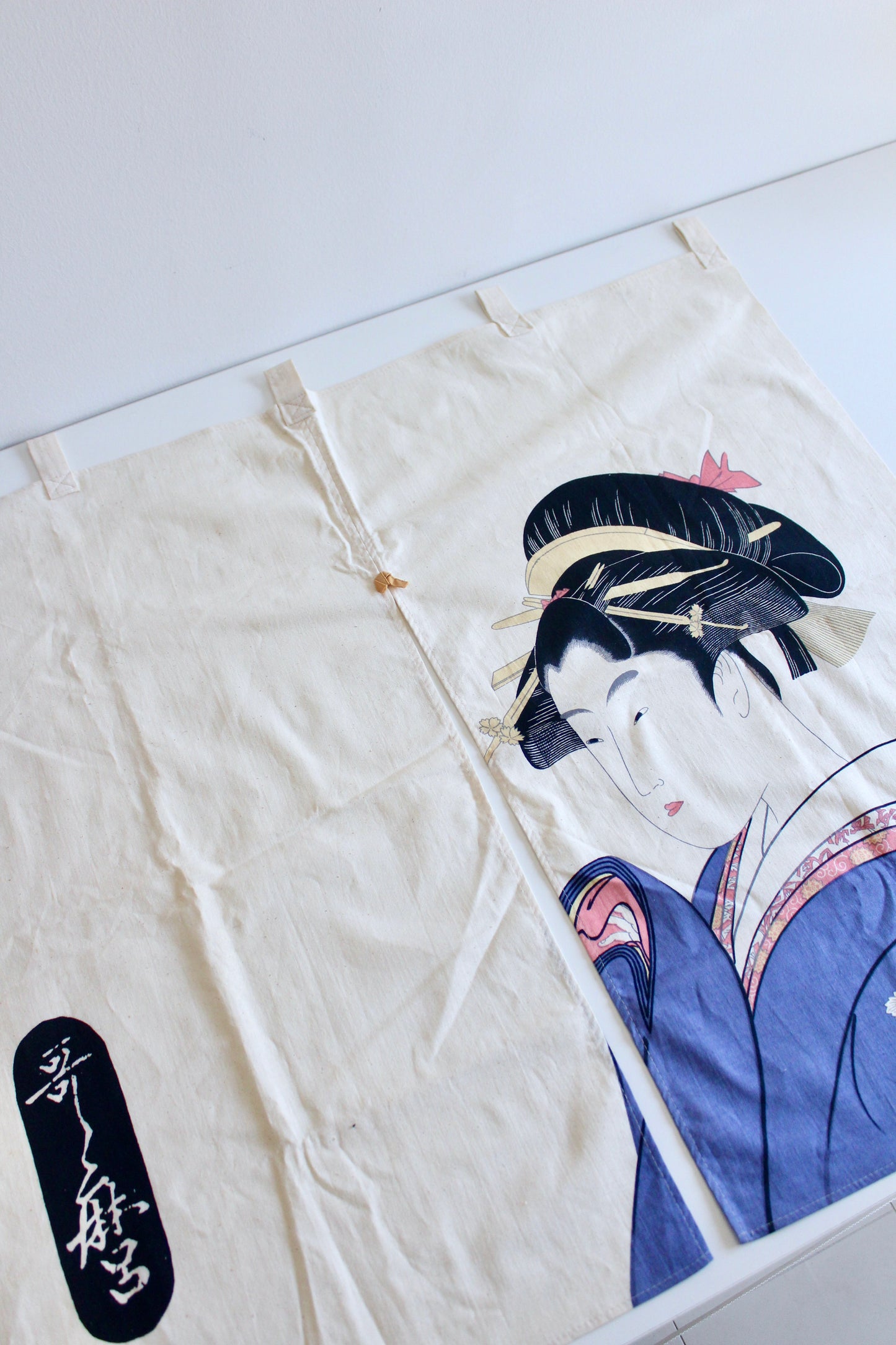 Vintage Japanese Ukiyo-e Noren Curtain