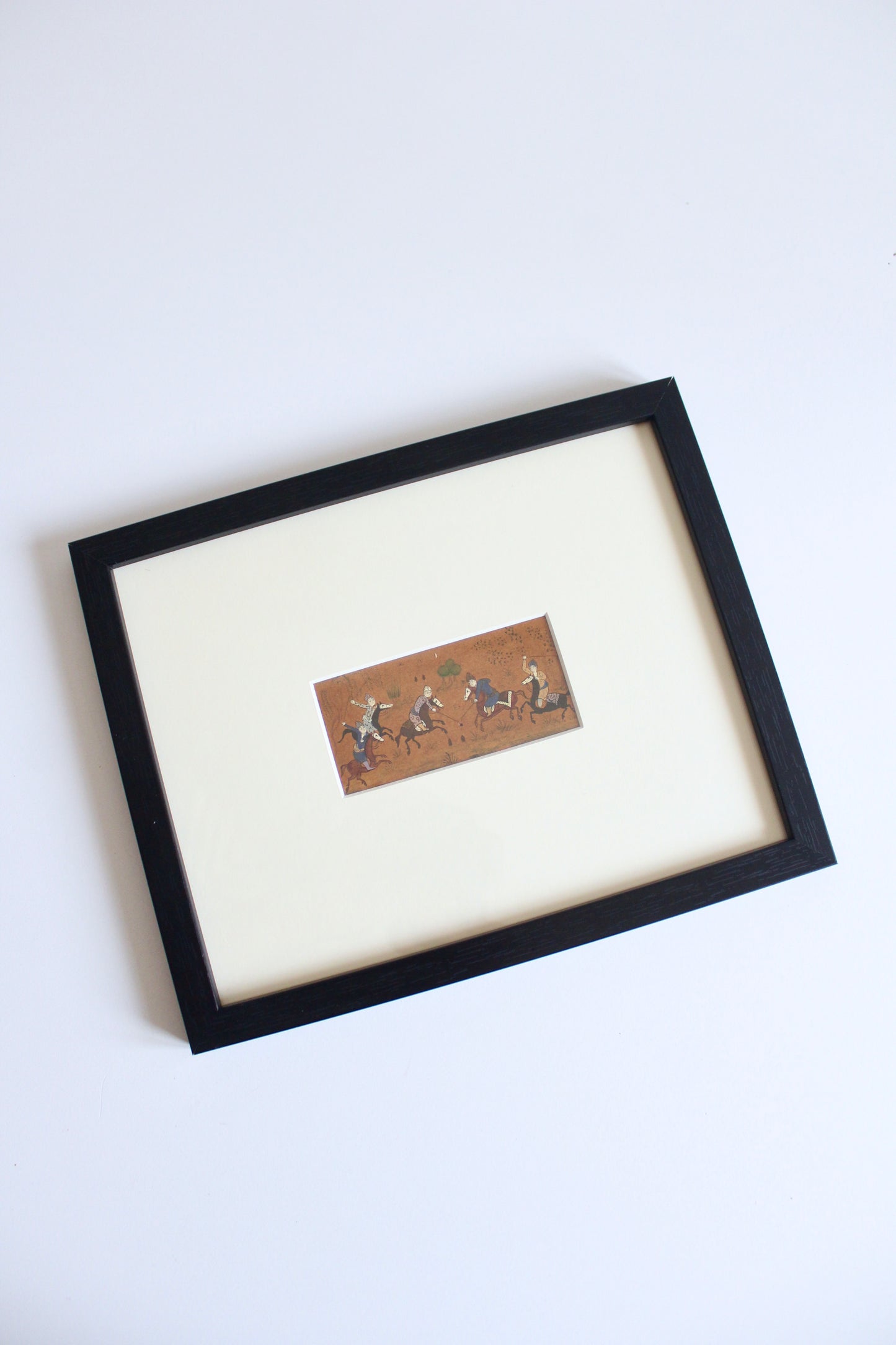 Vintage Persian Miniature Polo Scene