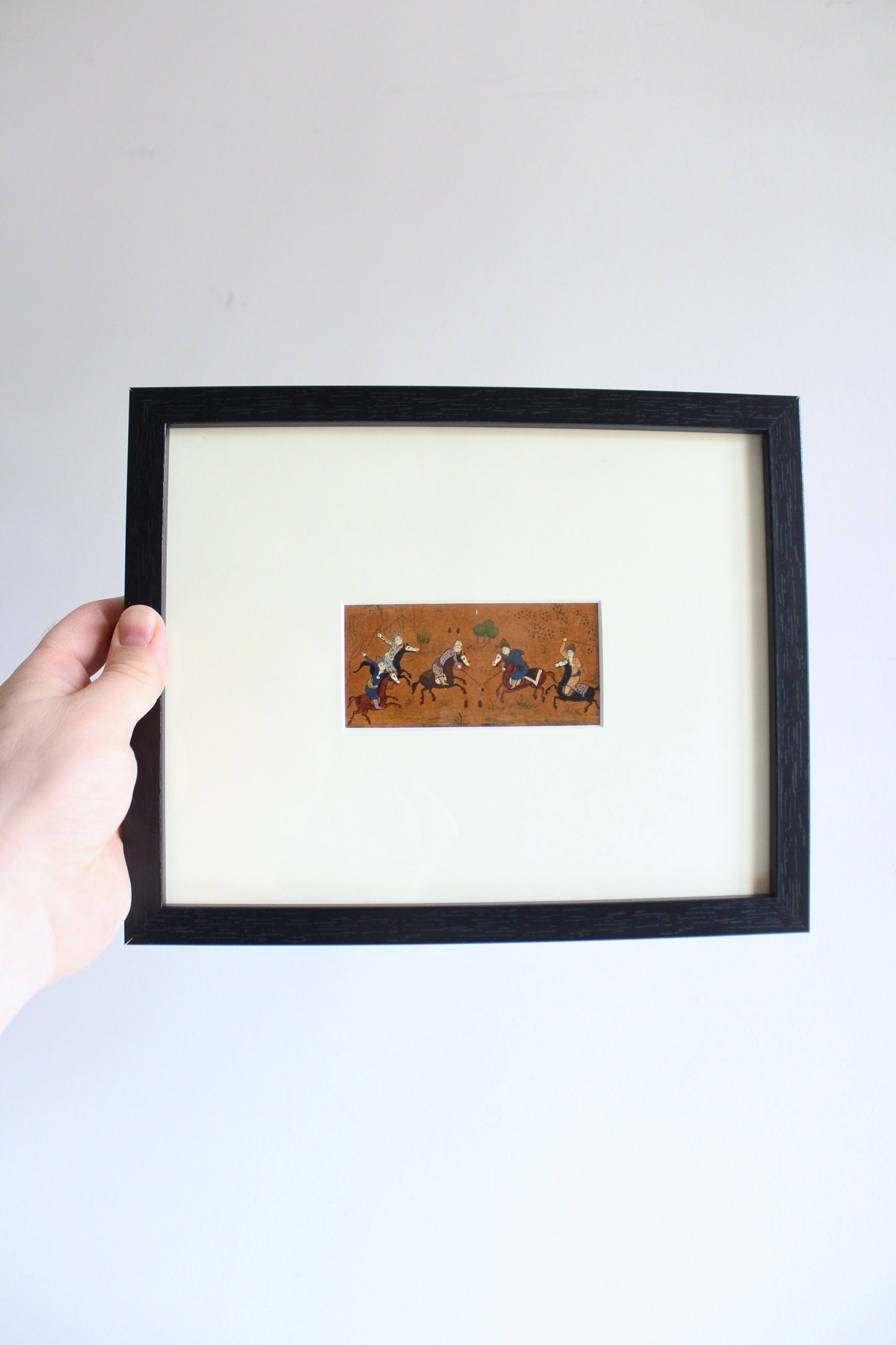 Vintage Persian Miniature Polo Scene