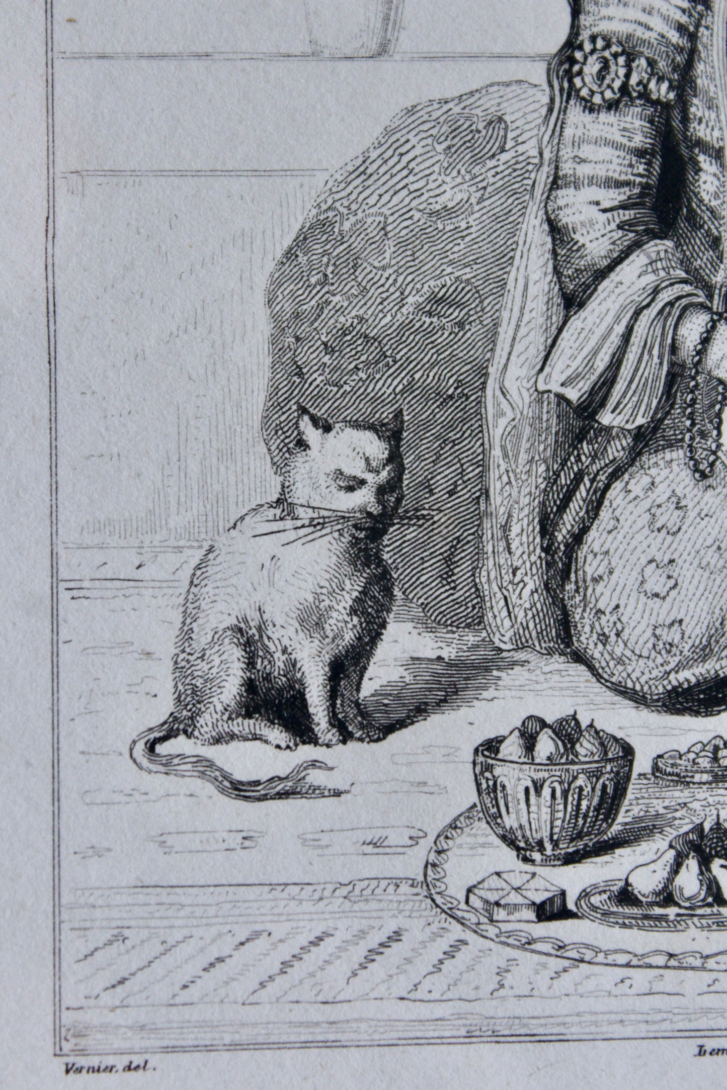 Set of Three Antique 1841 Persian Lady Engravings in Vintage Khatam Kari Frames