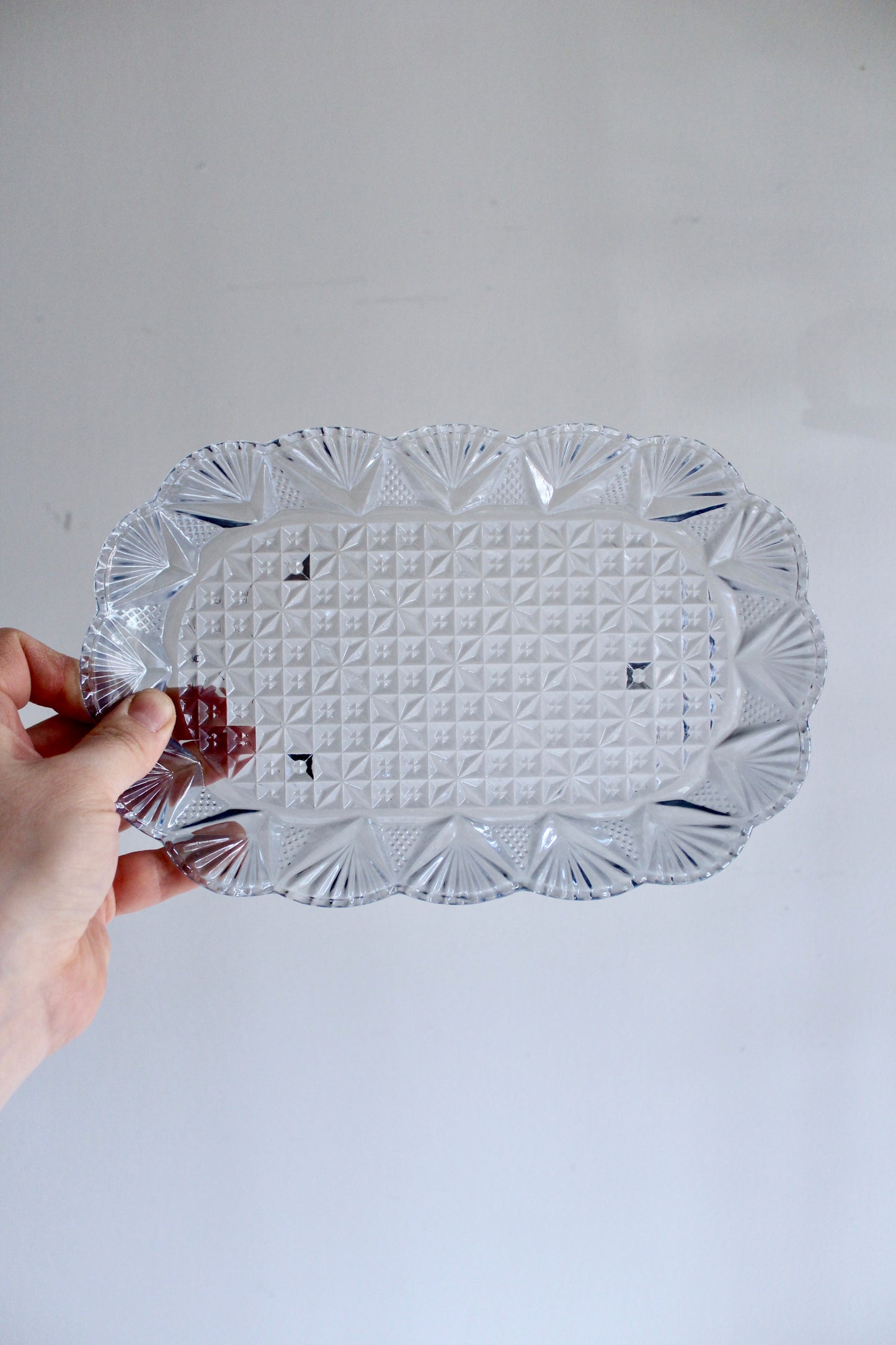 Vintage Pressed Glass Catchall Tray