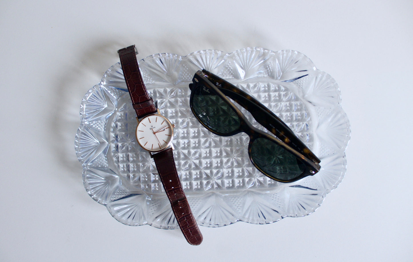 Vintage Pressed Glass Catchall Tray