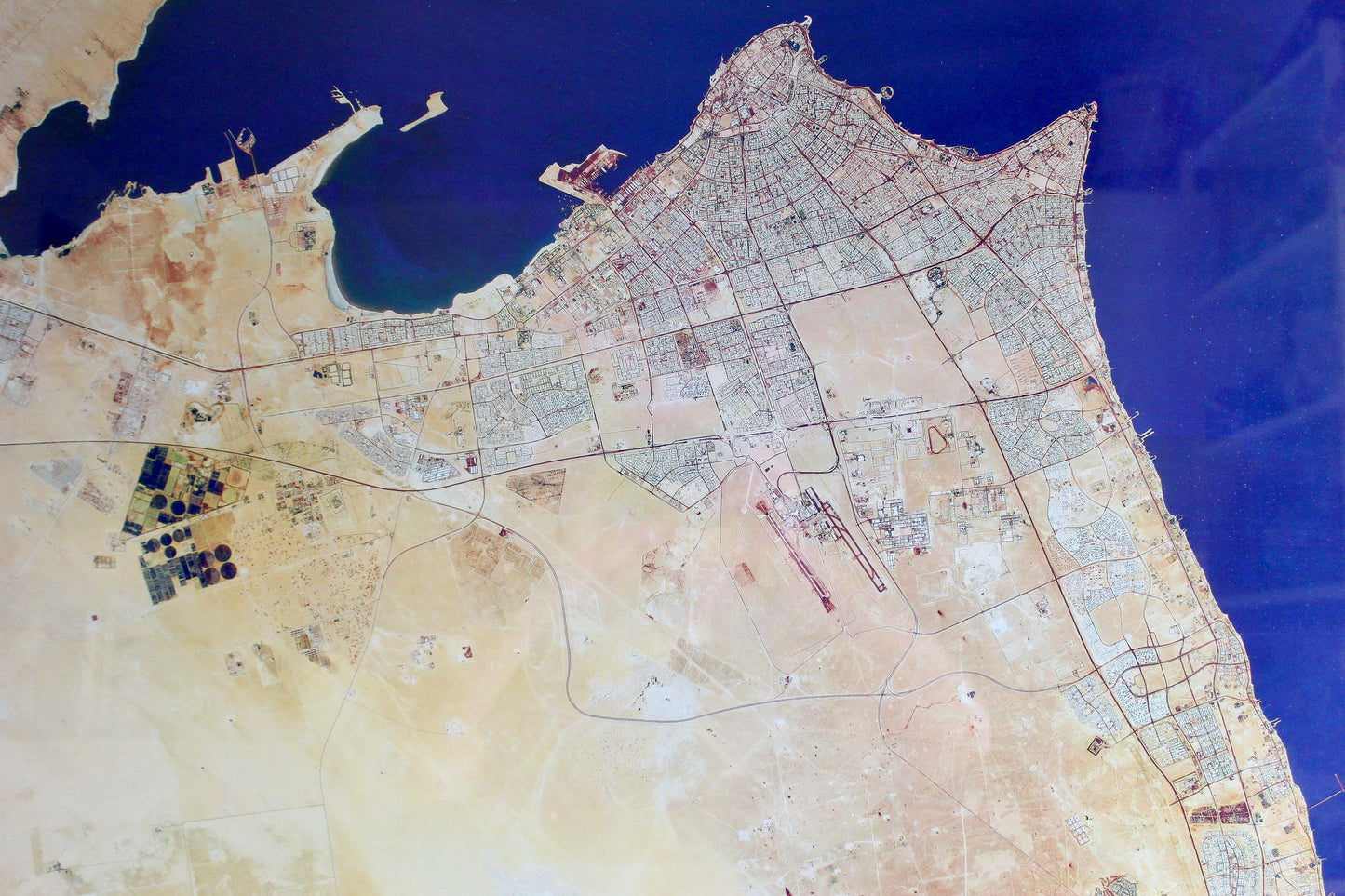Vintage Aerial Photograph of Kuwait City, Circa 2005