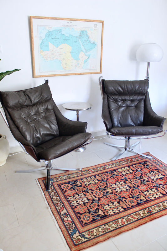 Pair of Early Chrome Falcon Lounge Chairs by Sigurd Ressell for Vatne Møbler