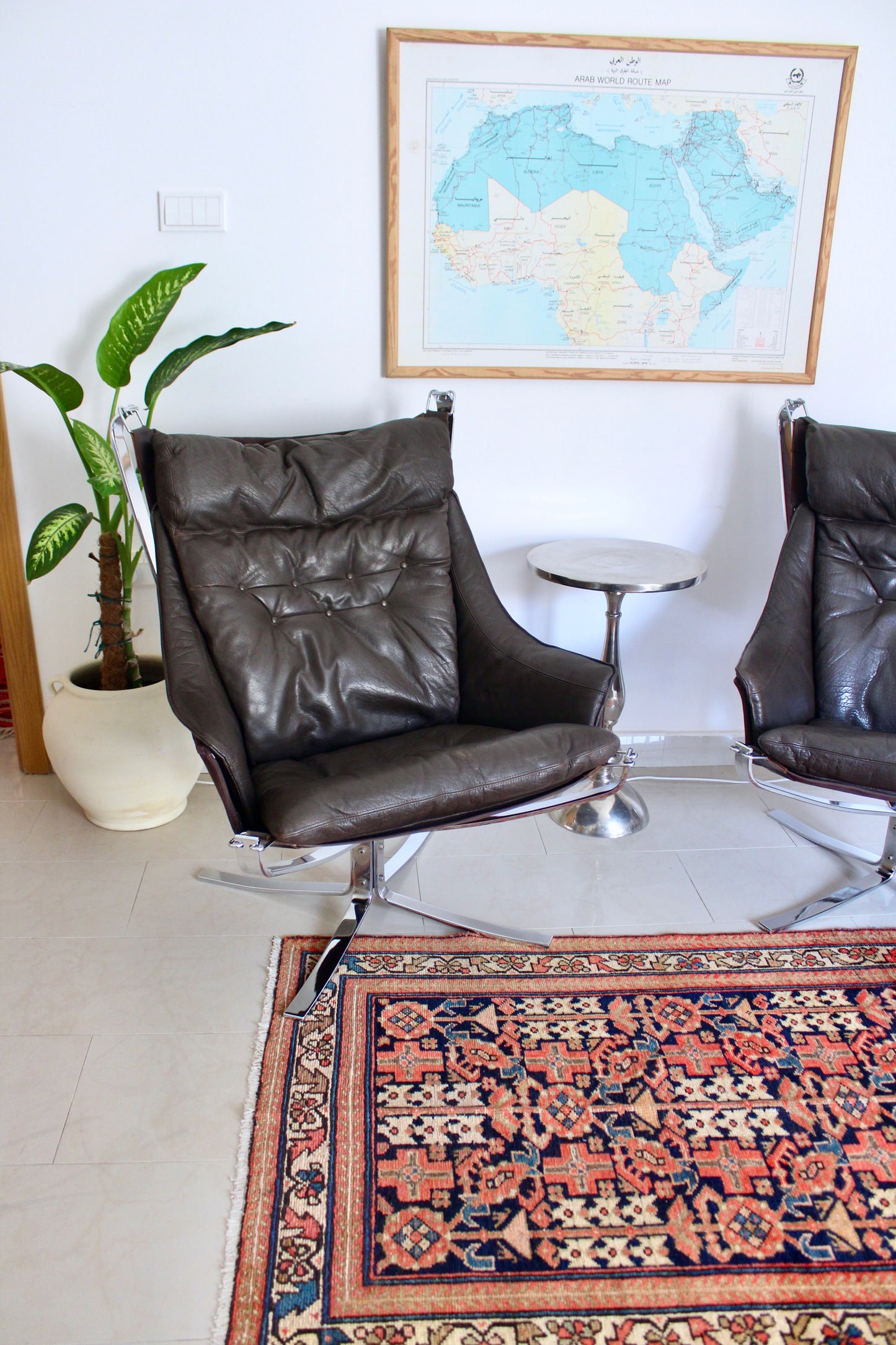 Pair of Early Chrome Falcon Lounge Chairs by Sigurd Ressell for Vatne Møbler