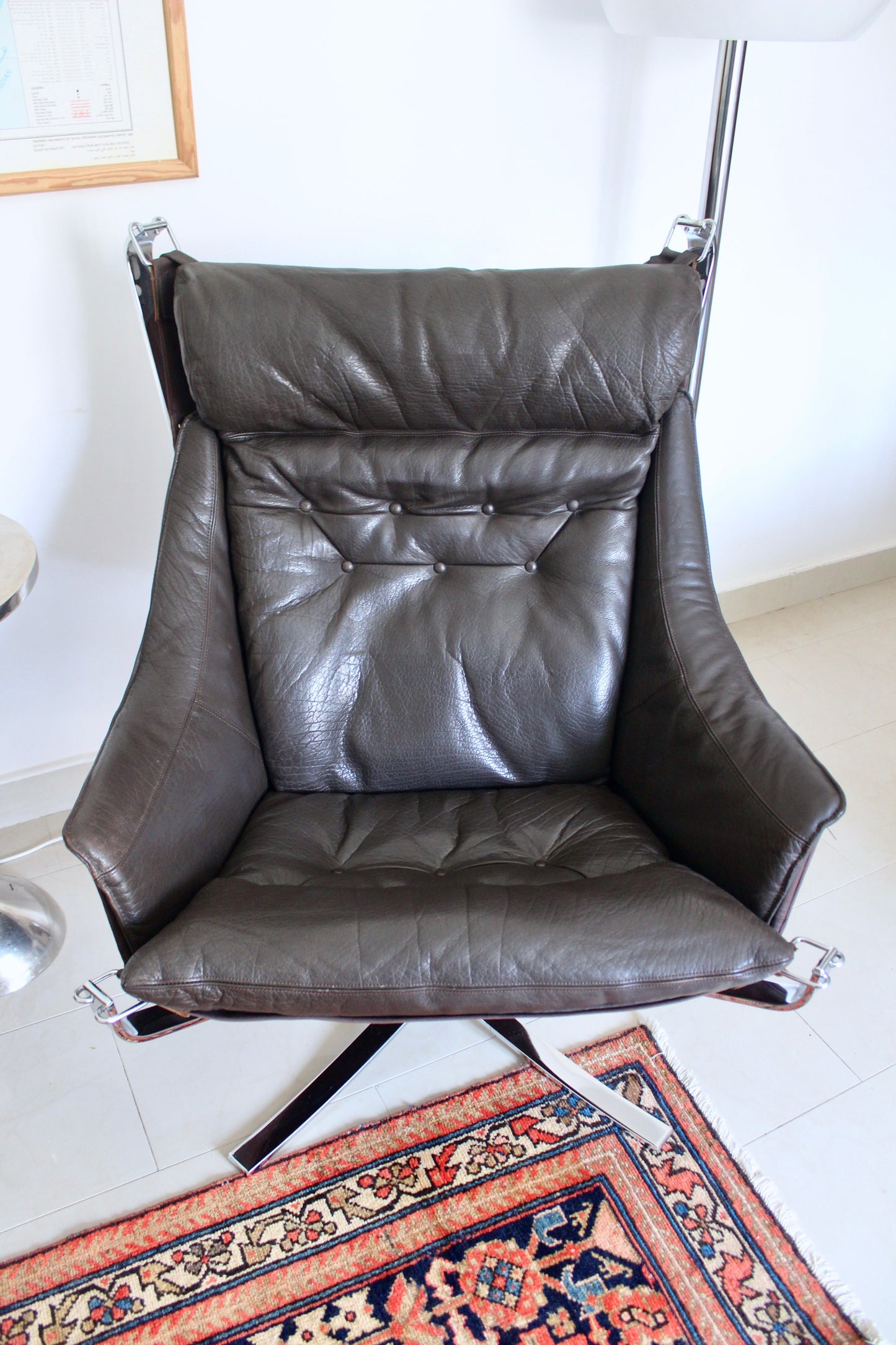 Pair of Early Chrome Falcon Lounge Chairs by Sigurd Ressell for Vatne Møbler