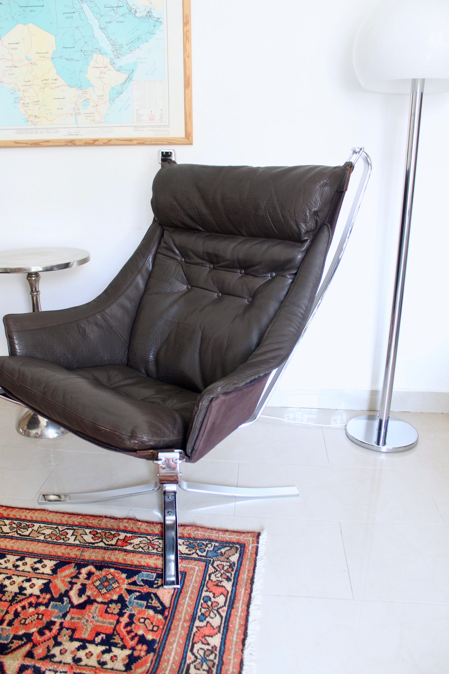 Pair of Early Chrome Falcon Lounge Chairs by Sigurd Ressell for Vatne Møbler