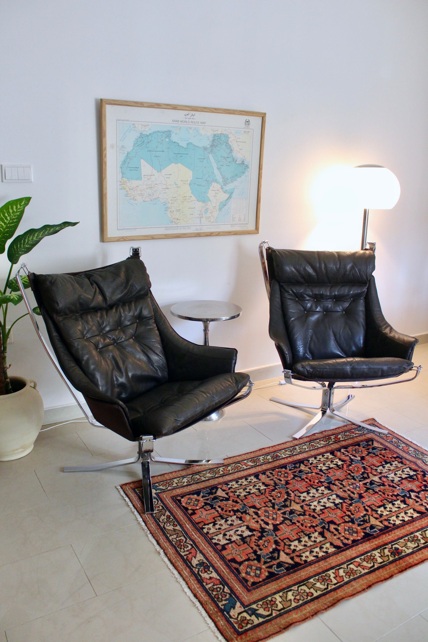 Pair of Early Chrome Falcon Lounge Chairs by Sigurd Ressell for Vatne Møbler