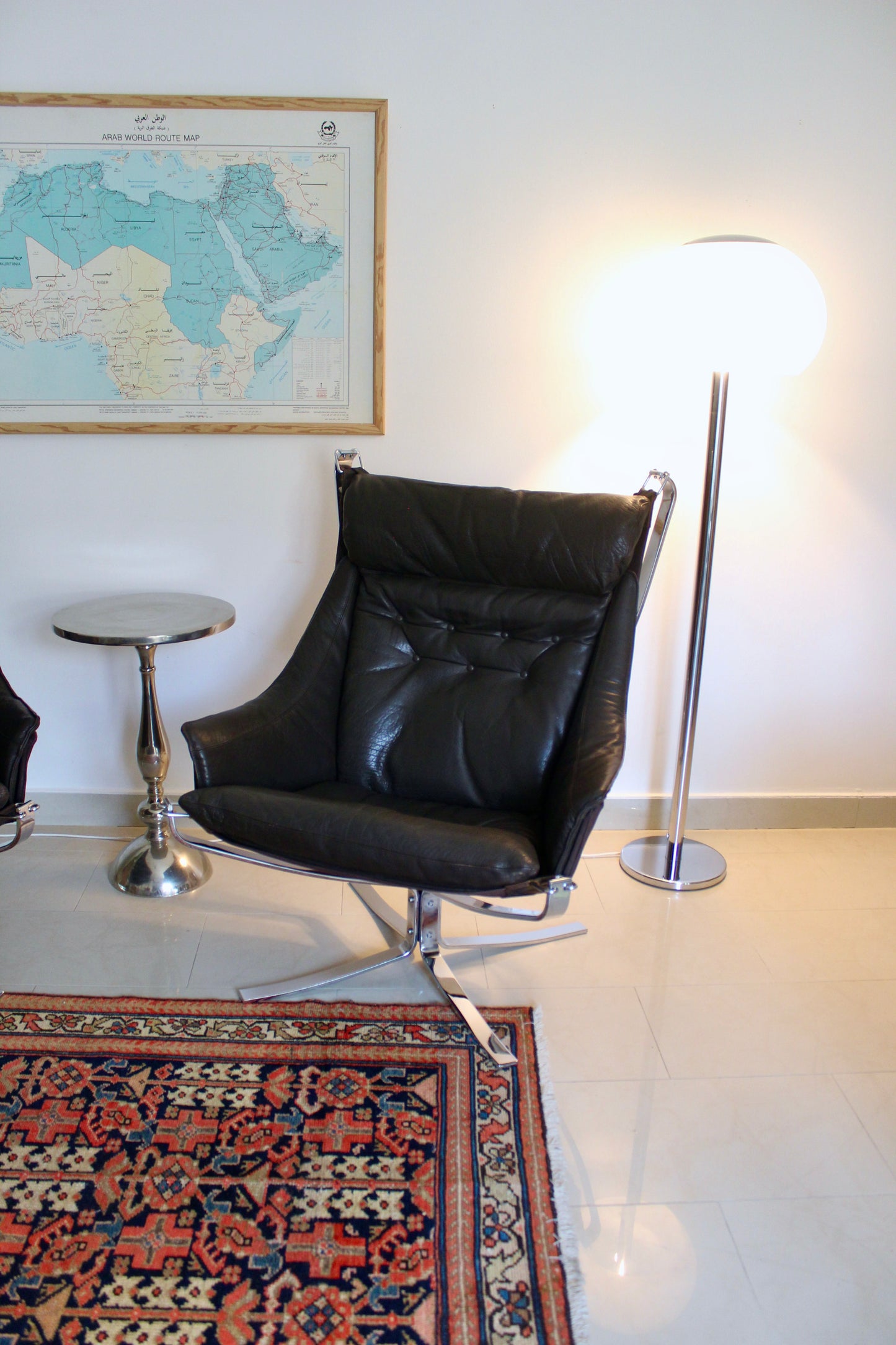 Vintage Space Age Chrome & Acrylic Floor Lamp