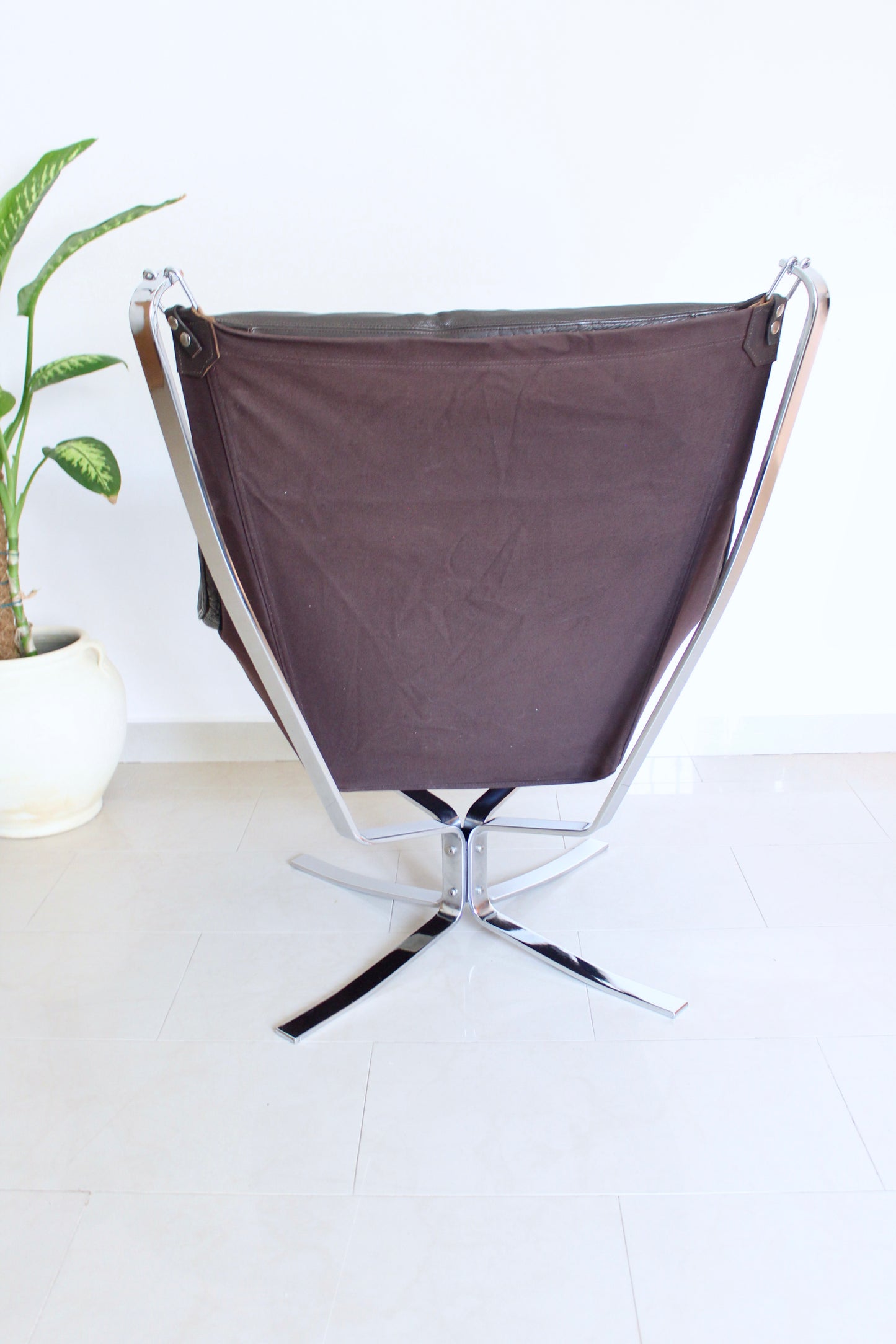 Pair of Early Chrome Falcon Lounge Chairs by Sigurd Ressell for Vatne Møbler