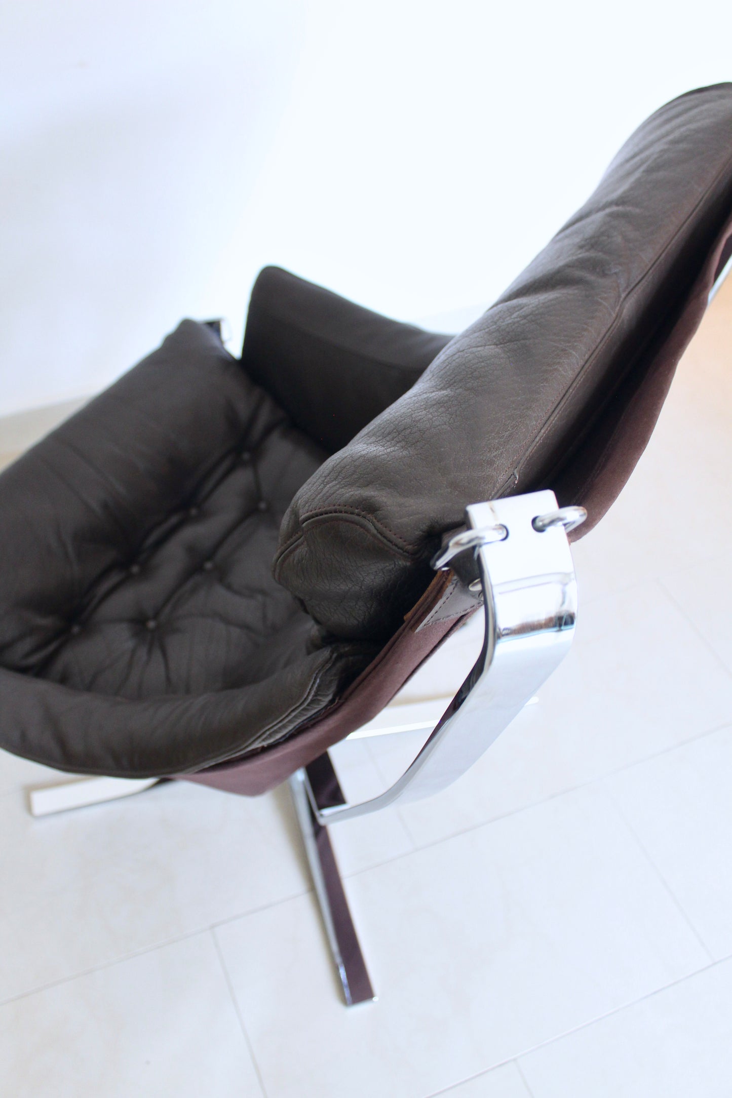 Pair of Early Chrome Falcon Lounge Chairs by Sigurd Ressell for Vatne Møbler