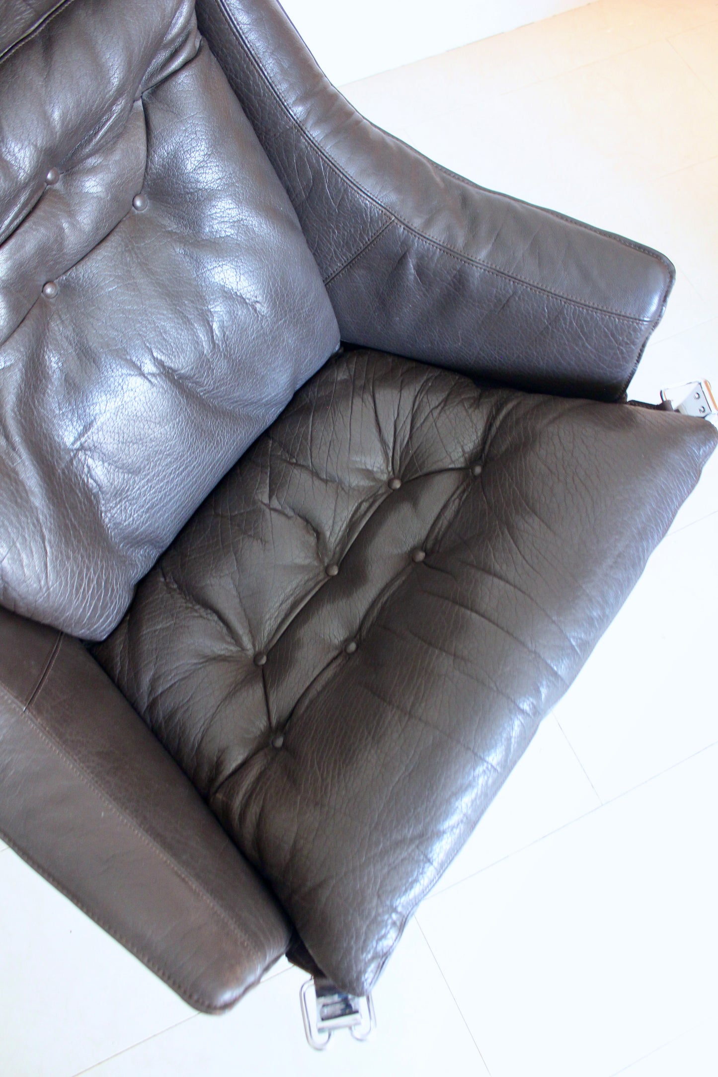 Pair of Early Chrome Falcon Lounge Chairs by Sigurd Ressell for Vatne Møbler