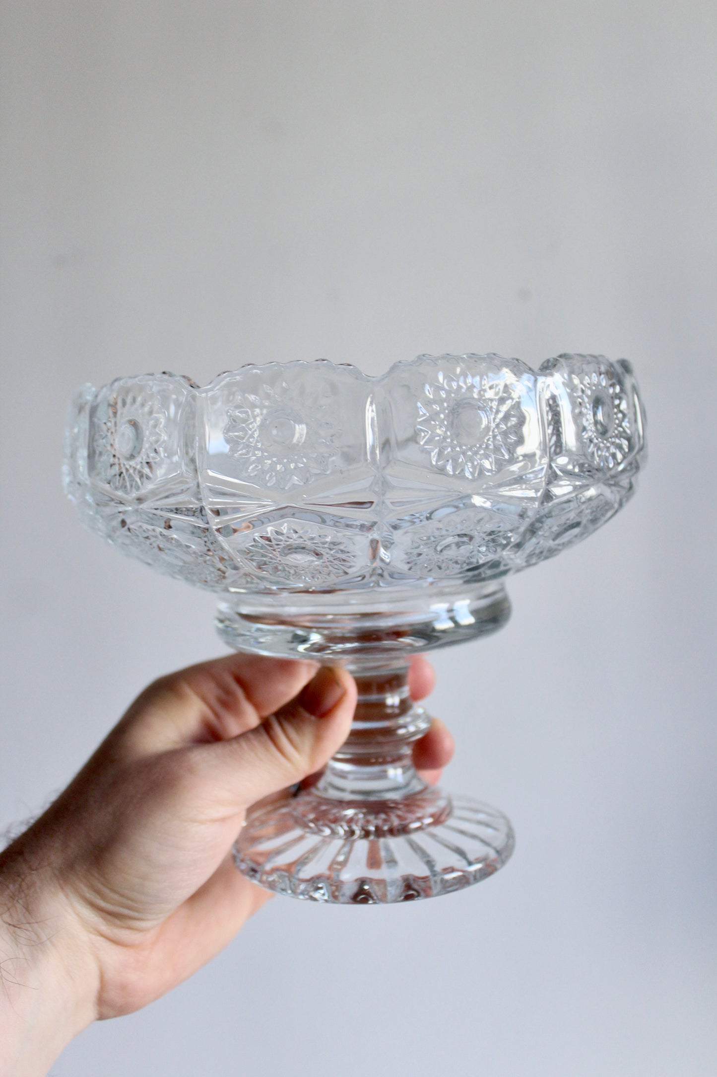 Collection of 3 Vintage Pressed-Glass Serving Bowls