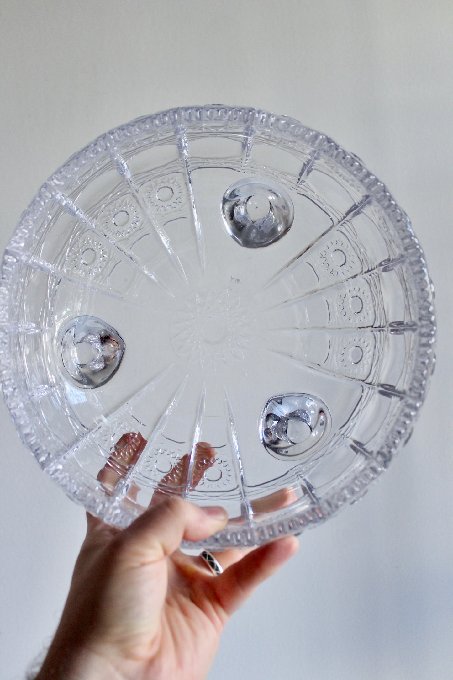 Collection of 3 Vintage Pressed-Glass Serving Bowls