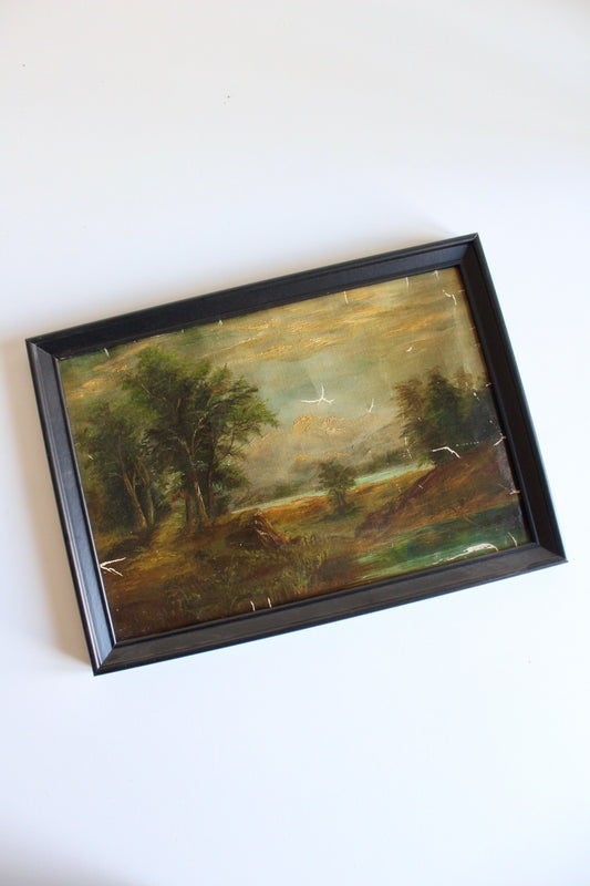 Antique Landscape Oil Painting, Early 20th Century