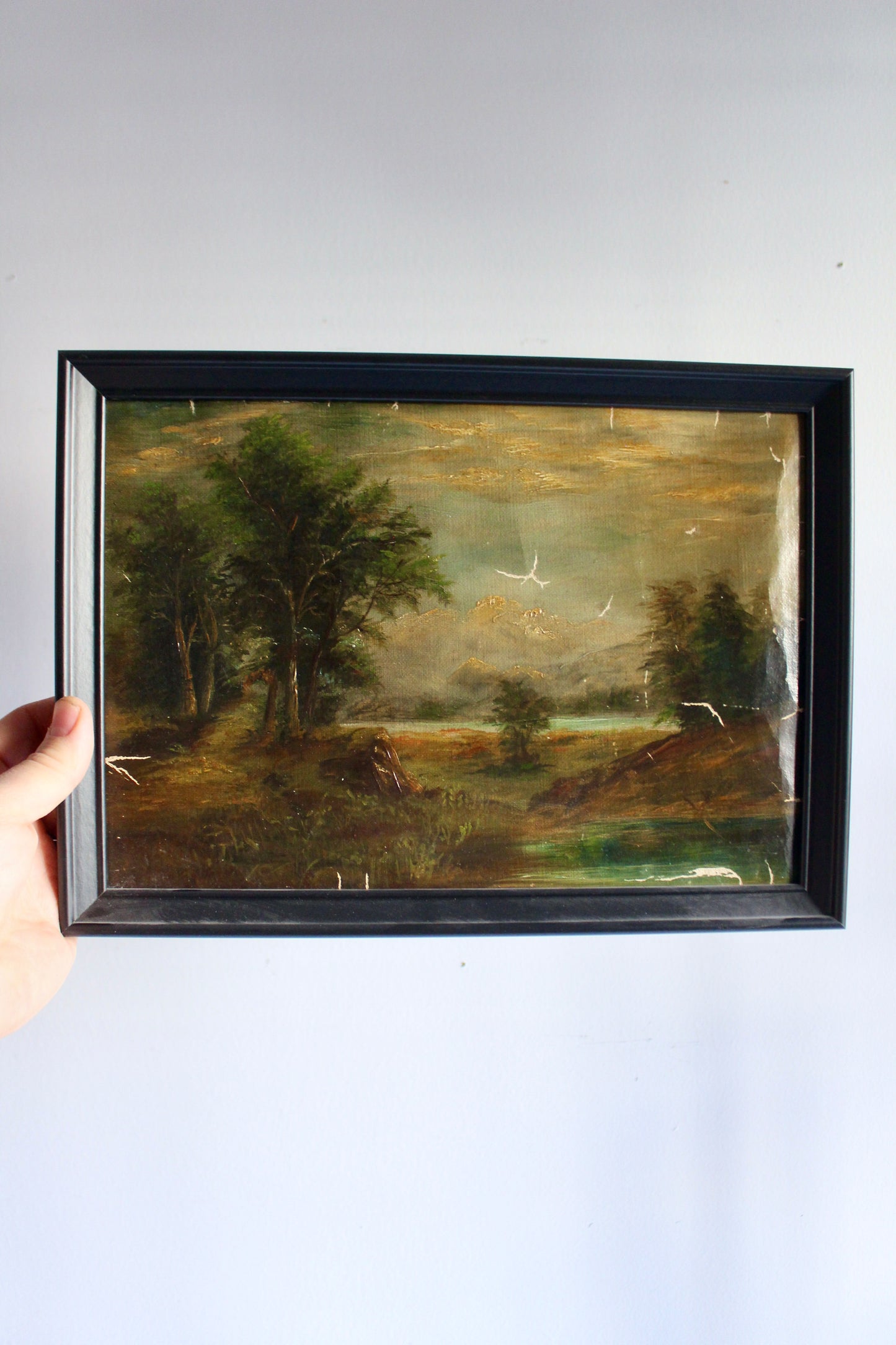 Antique Landscape Oil Painting, Early 20th Century