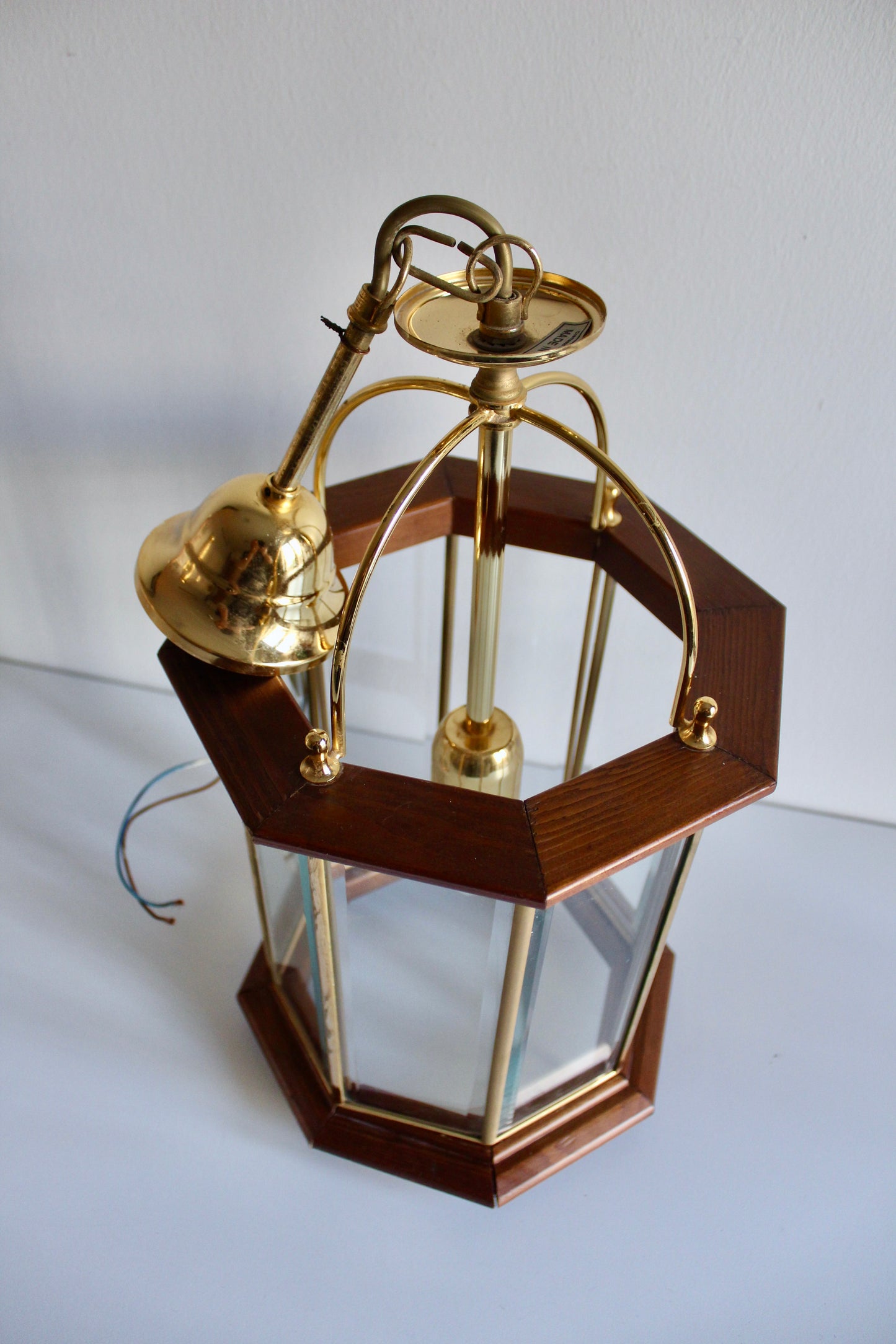 Pair of Vintage Italian Cremasco Lantern Pendant Lights