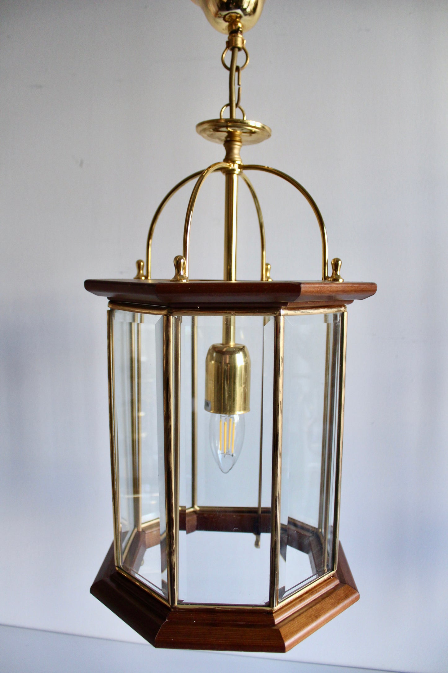 Pair of Vintage Italian Cremasco Lantern Pendant Lights